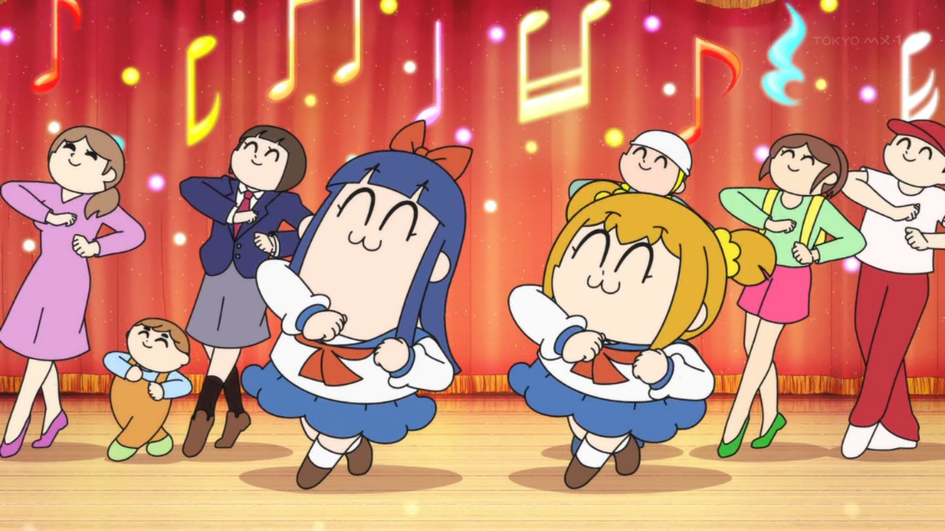 Anime Anime Girls Anime Screenshot Poputepipikku Pop Team Epic Popuko Pipimi Twintails Blonde Long H 1920x1080