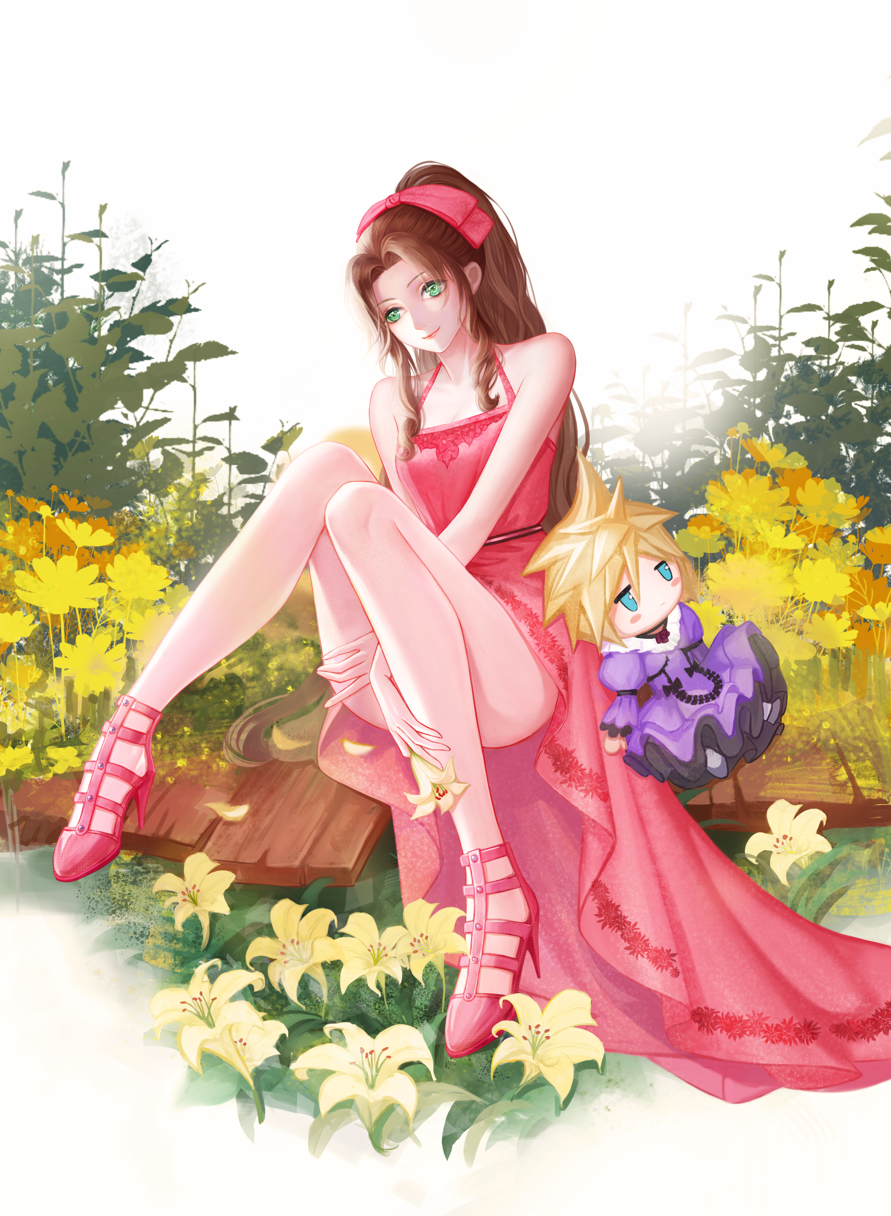 Final Fantasy Final Fantasy Vii Final Fantasy Vii Remake Dress Anime Girls Flowers Video Game Girls  2920x3983