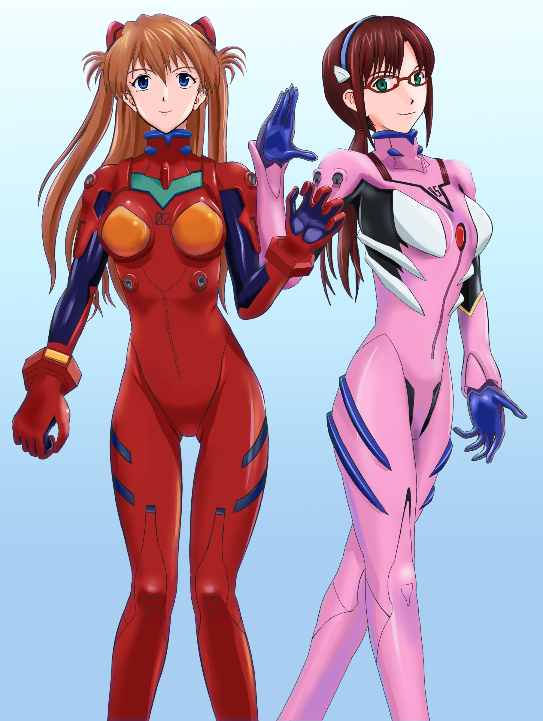 Anime Anime Girls Rebuild Of Evangelion Neon Genesis Evangelion Asuka Langley Soryu Makinami Mari Il 1808x2400