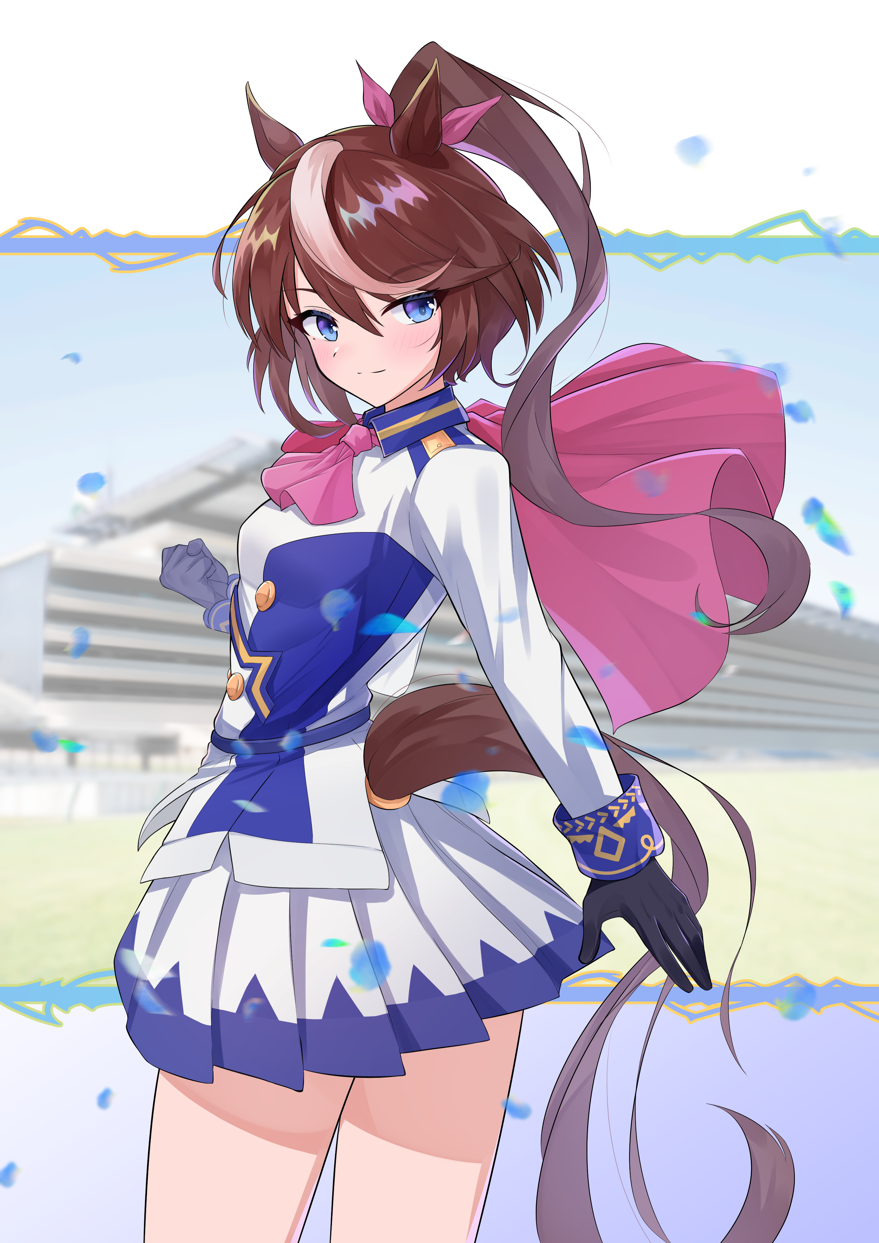 Anime Anime Girls Uma Musume Pretty Derby Tokai Teio Uma Musume Ponytail Brunette Horse Girls Animal 2894x4093