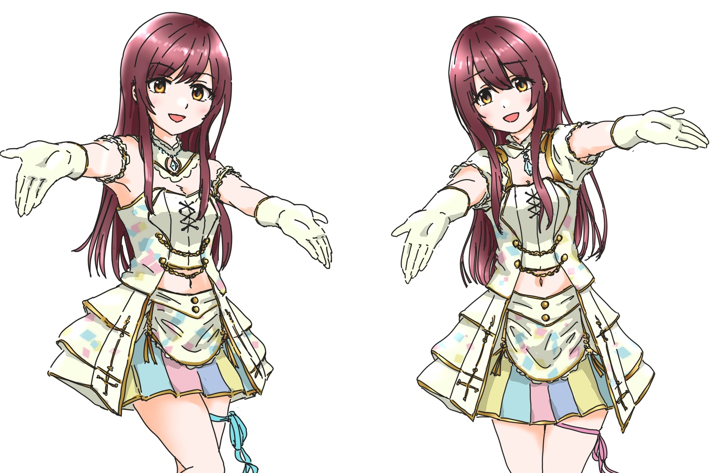 Anime Anime Girls THE IDOLM STER The Idolmaster Shiny Colors Oosaki Amana Oosaki Tenka Twins Long Ha 1417x945