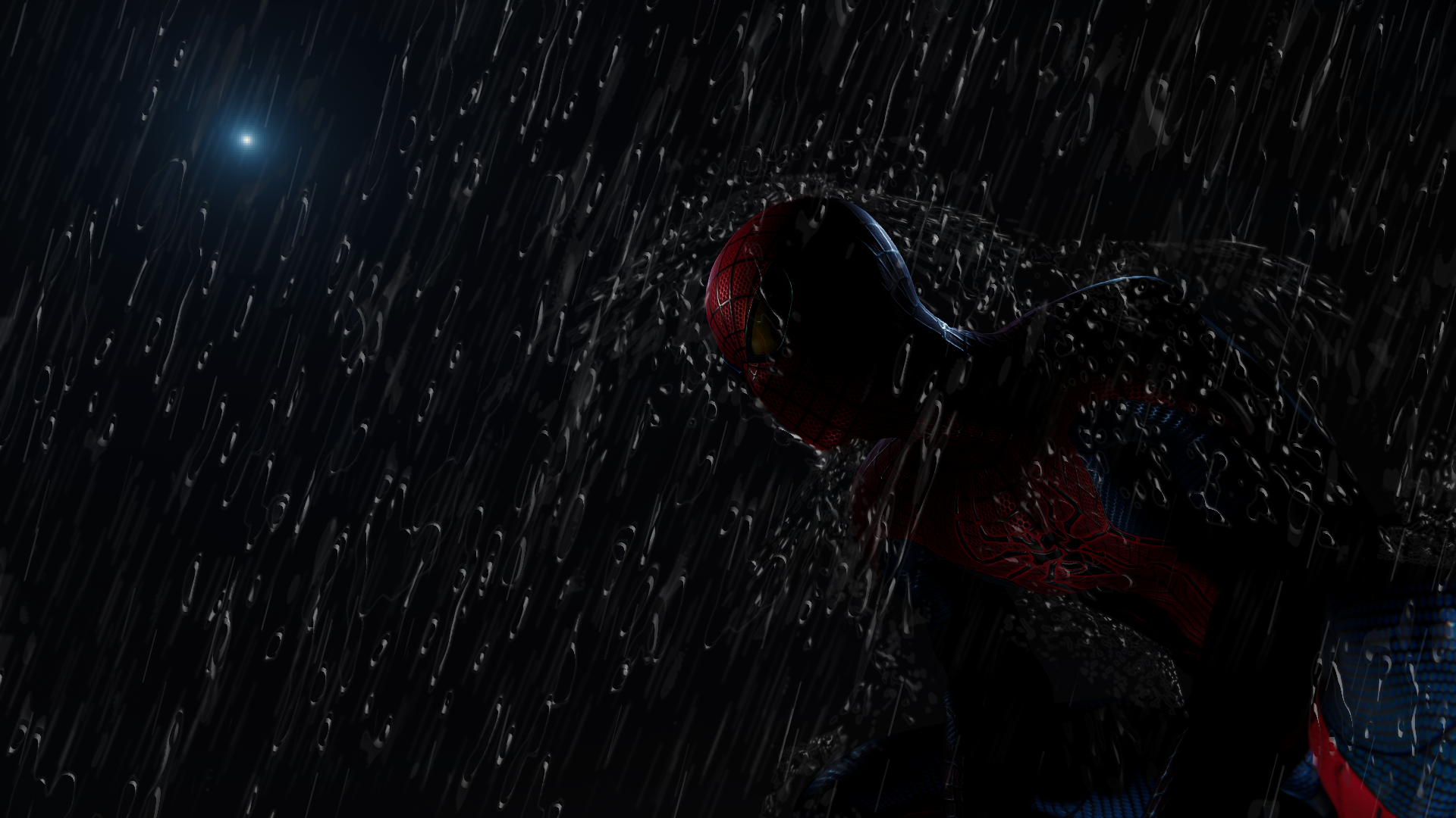 Spider Man Spider Man 3 Game Rain Night Moon Superhero 3D CGi Wallpaper -  Resolution:1920x1080 - ID:1340792 