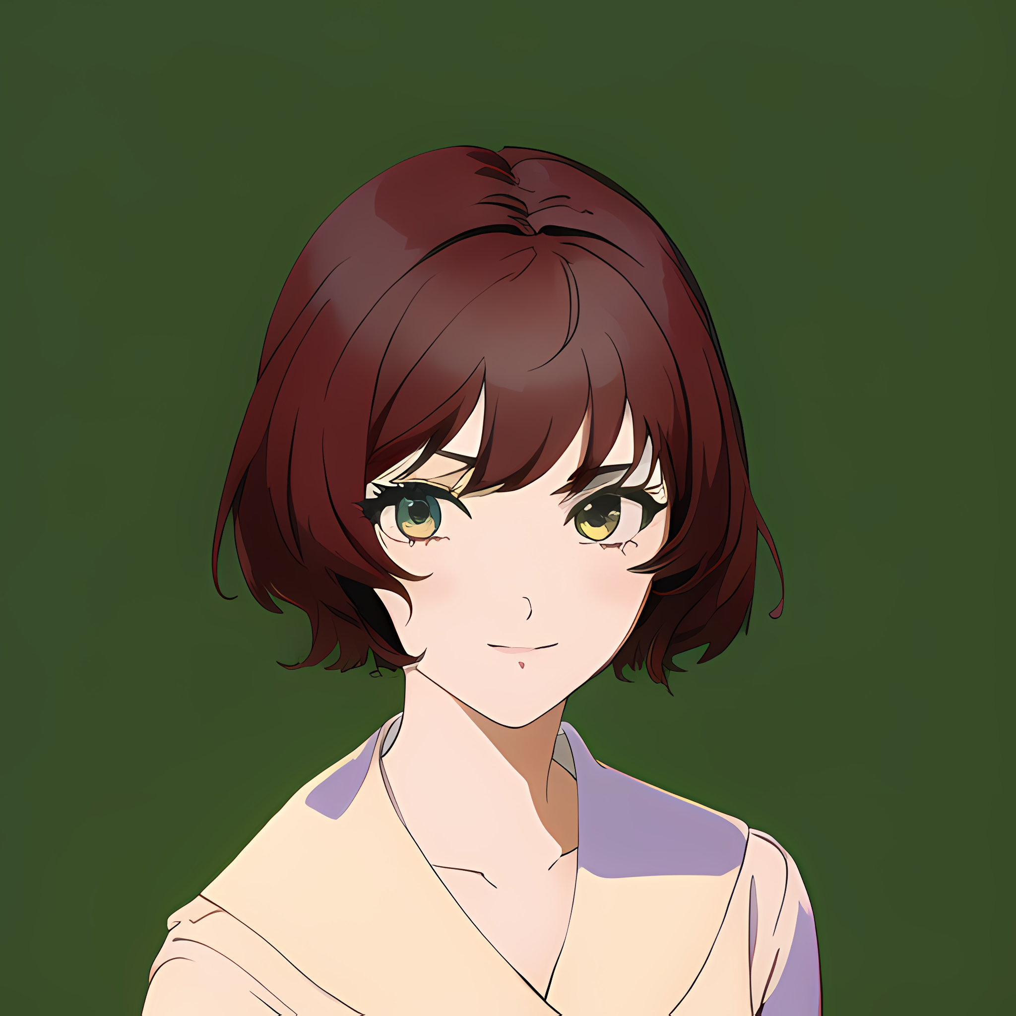 Anime Girls Novel Ai Anime Women Green Background Simple Background Redhead  Face Portrait Ai Art Min Wallpaper - Resolution:2048x2048 - ID:1352974 -  