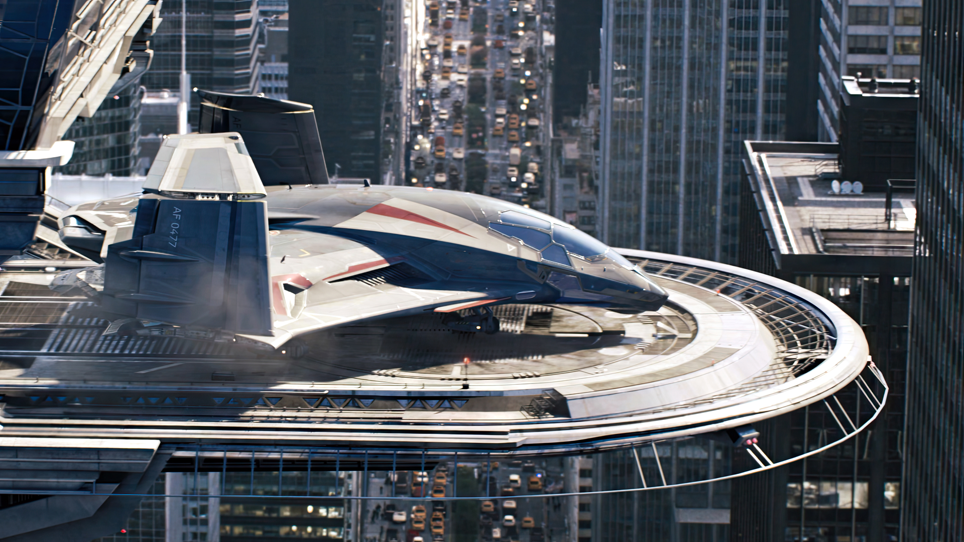 Avengers Age Of Ultron Movies Film Stills Quinjet Aircraft Street New York City Avengers Tower Taxi  1920x1080