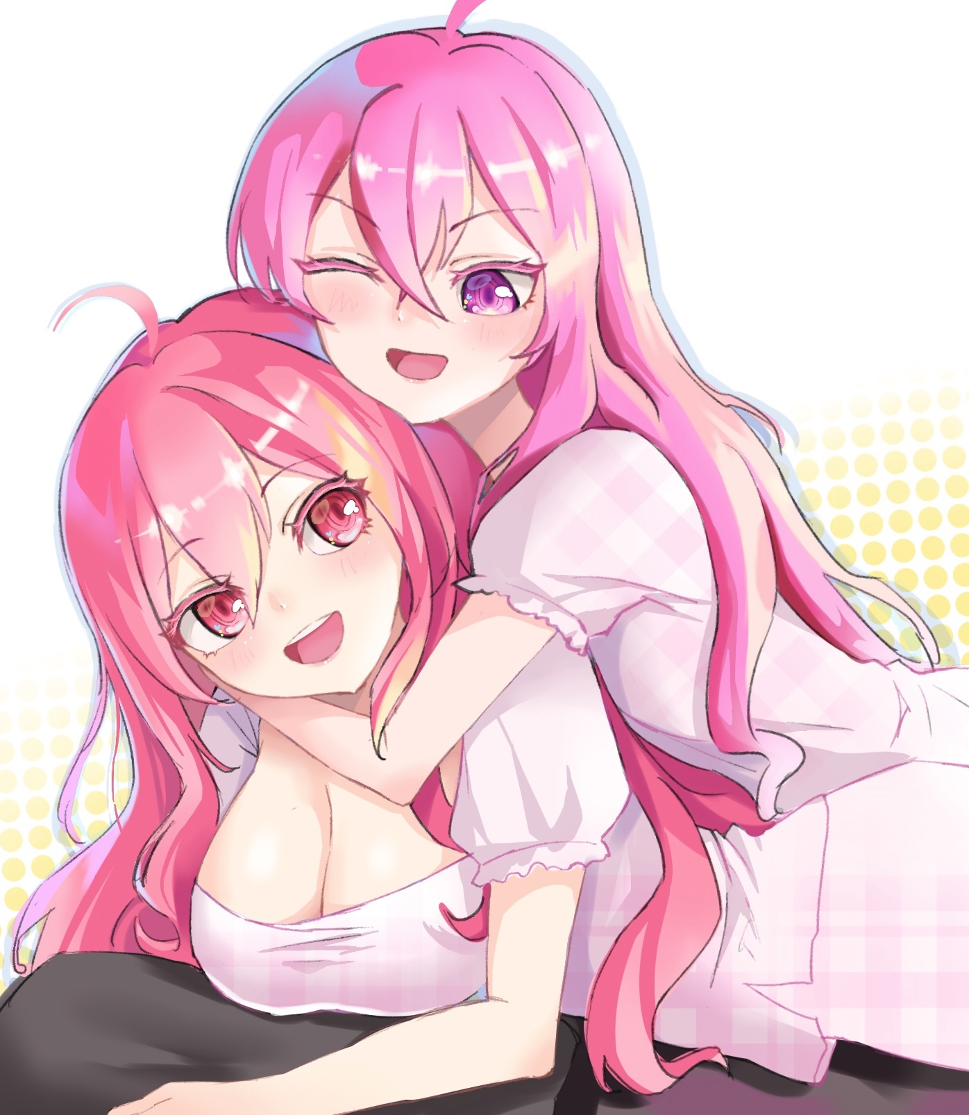 Anime Anime Girls Two Women Sister Sound Voltex Grace Sound Voltex Rasis Long Hair Pink Hair Artwork 1396x1606