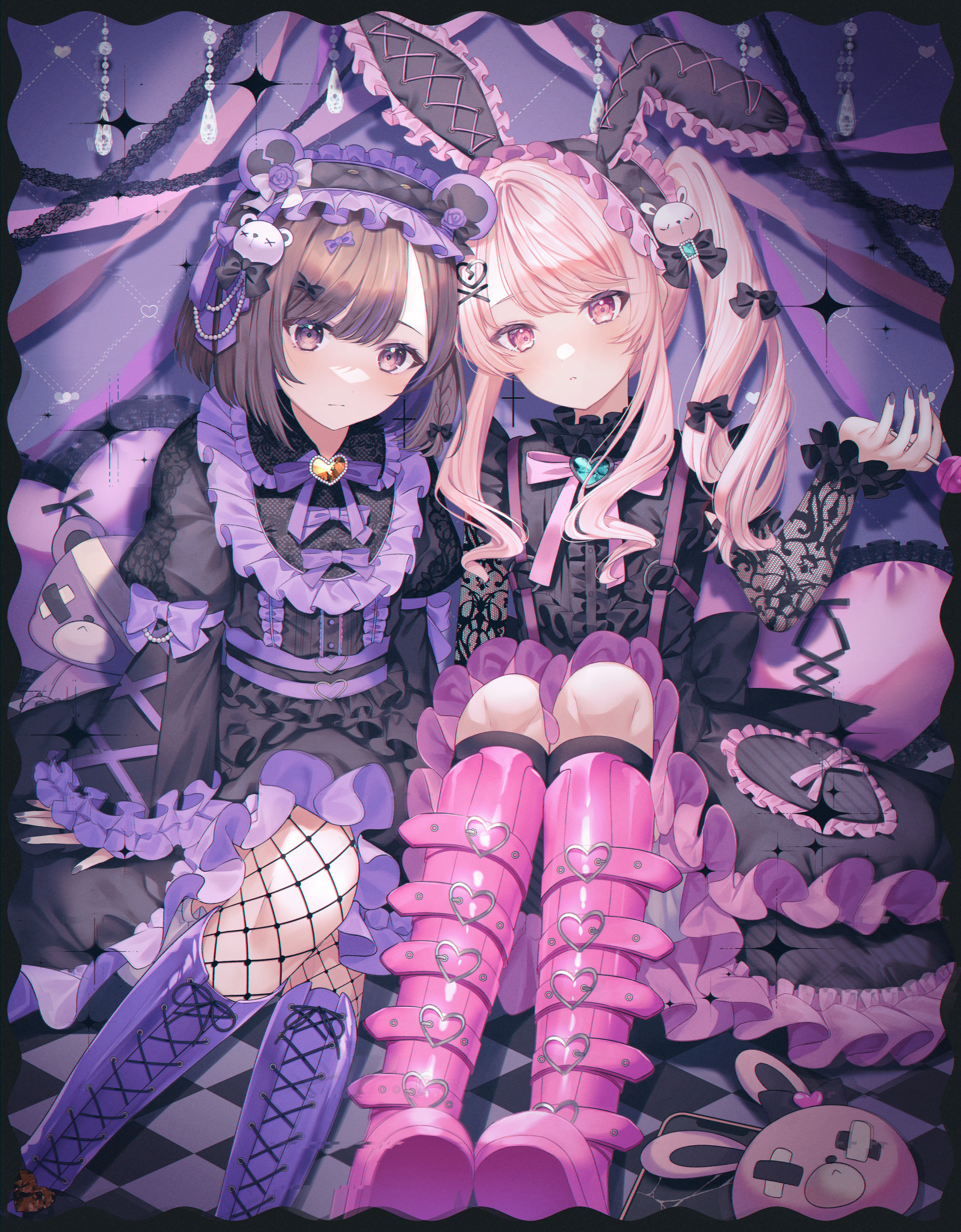 Anime Anime Girls Bunny Ears Stuffed Animal Purple Looking At Viewer Project Sekai Colorful Stage Ak 1915x2456