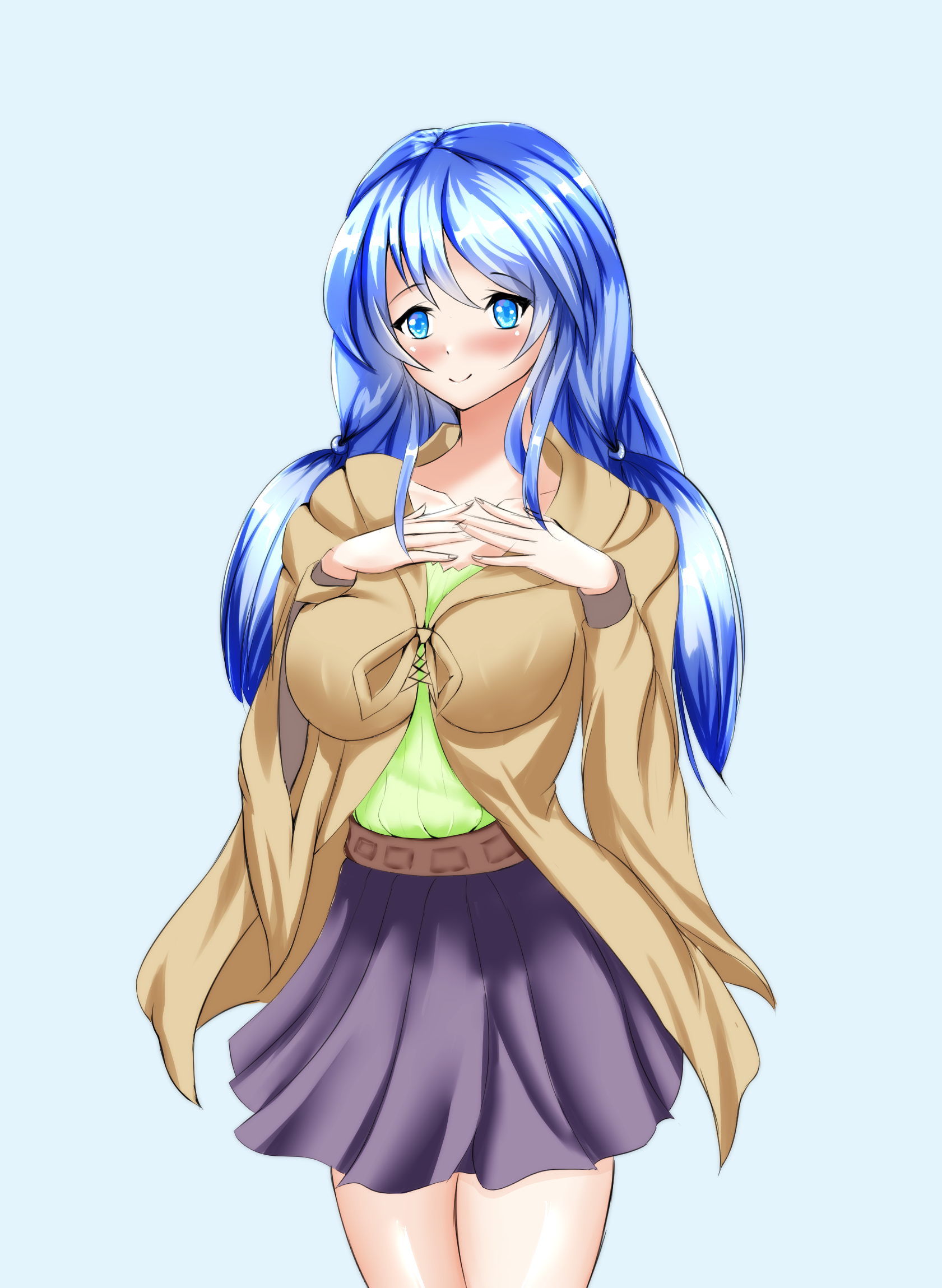 Anime Anime Girls Trading Card Games Yu Gi Oh Eria The Water Charmer Long Hair Blue Hair Solo Artwor 1681x2299