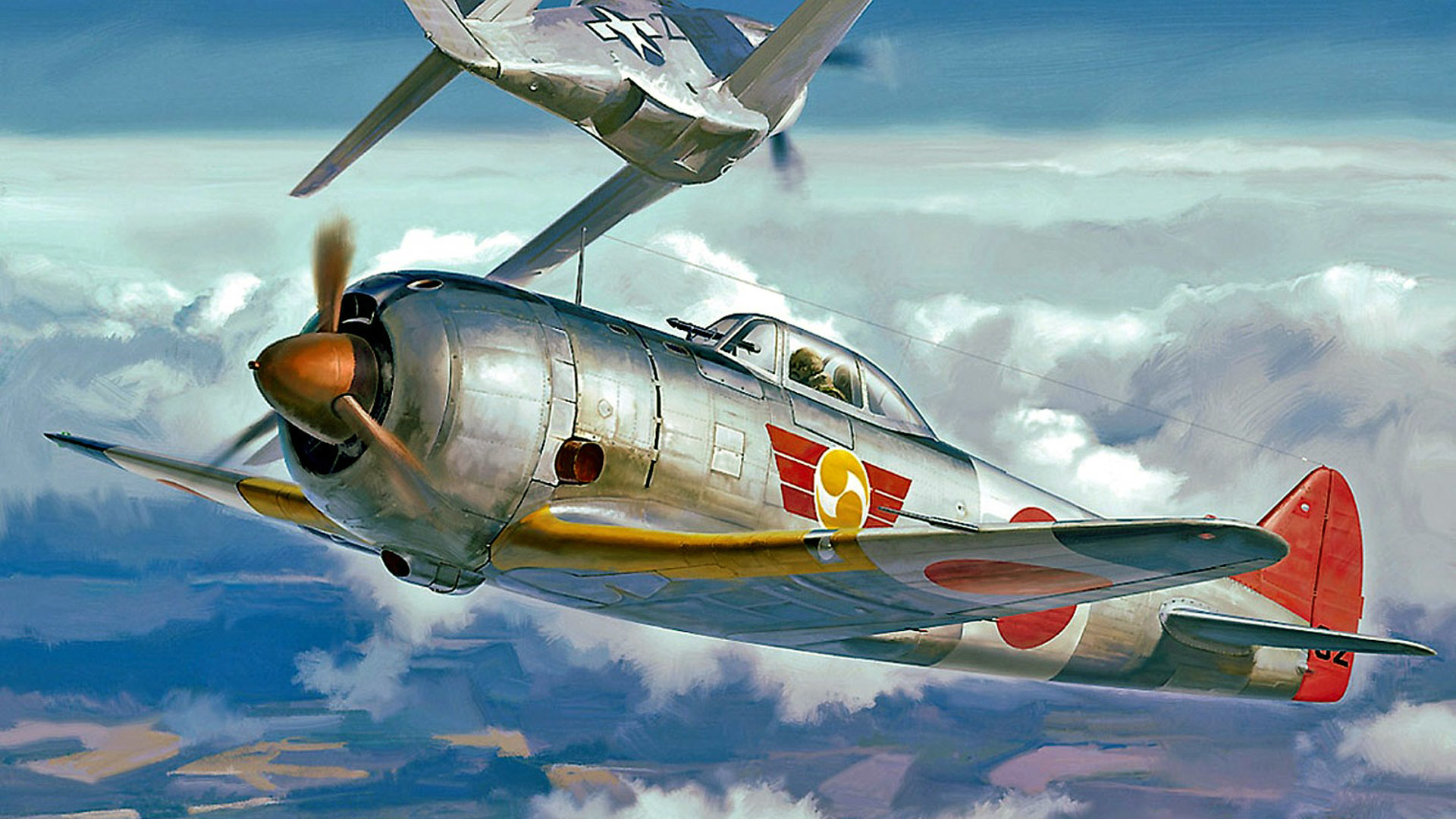 World War World War Ii War Military Military Aircraft Aircraft Airplane Boxart Artwork Painting Japa 1920x1080