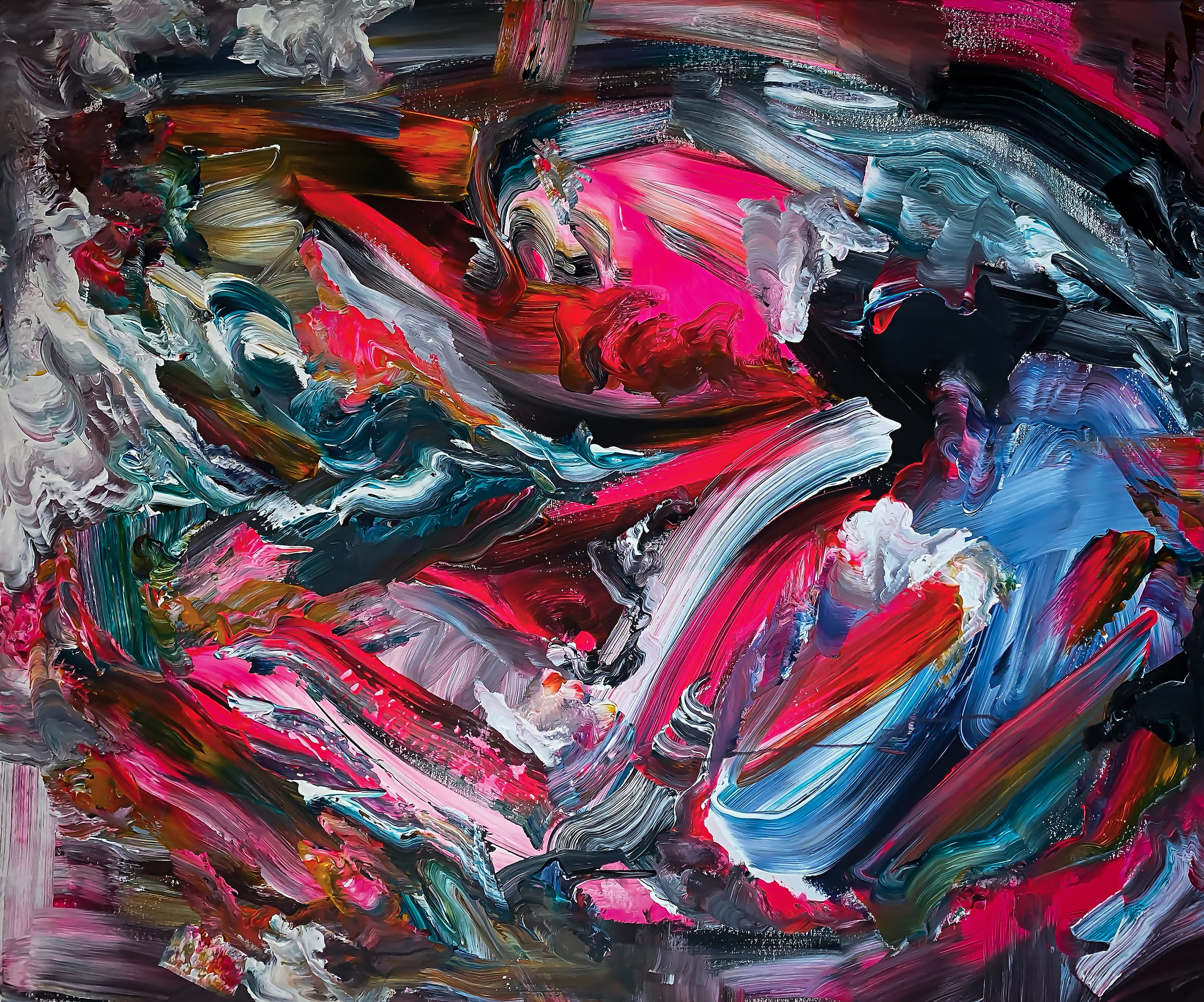 Jake Andrew Abstract Artwork Canvas Modern Paint Splatter 2560x2132