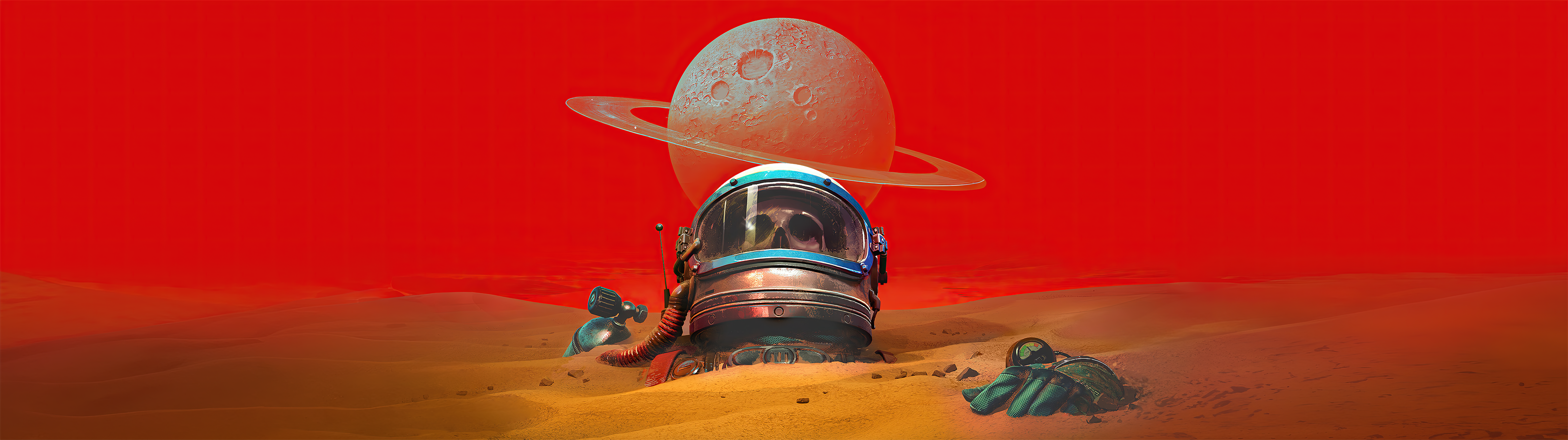 Video Game Art Ultrawide Wide Screen Spacesuit Helmet Astronaut Simple Background Planet Minimalism  5120x1440