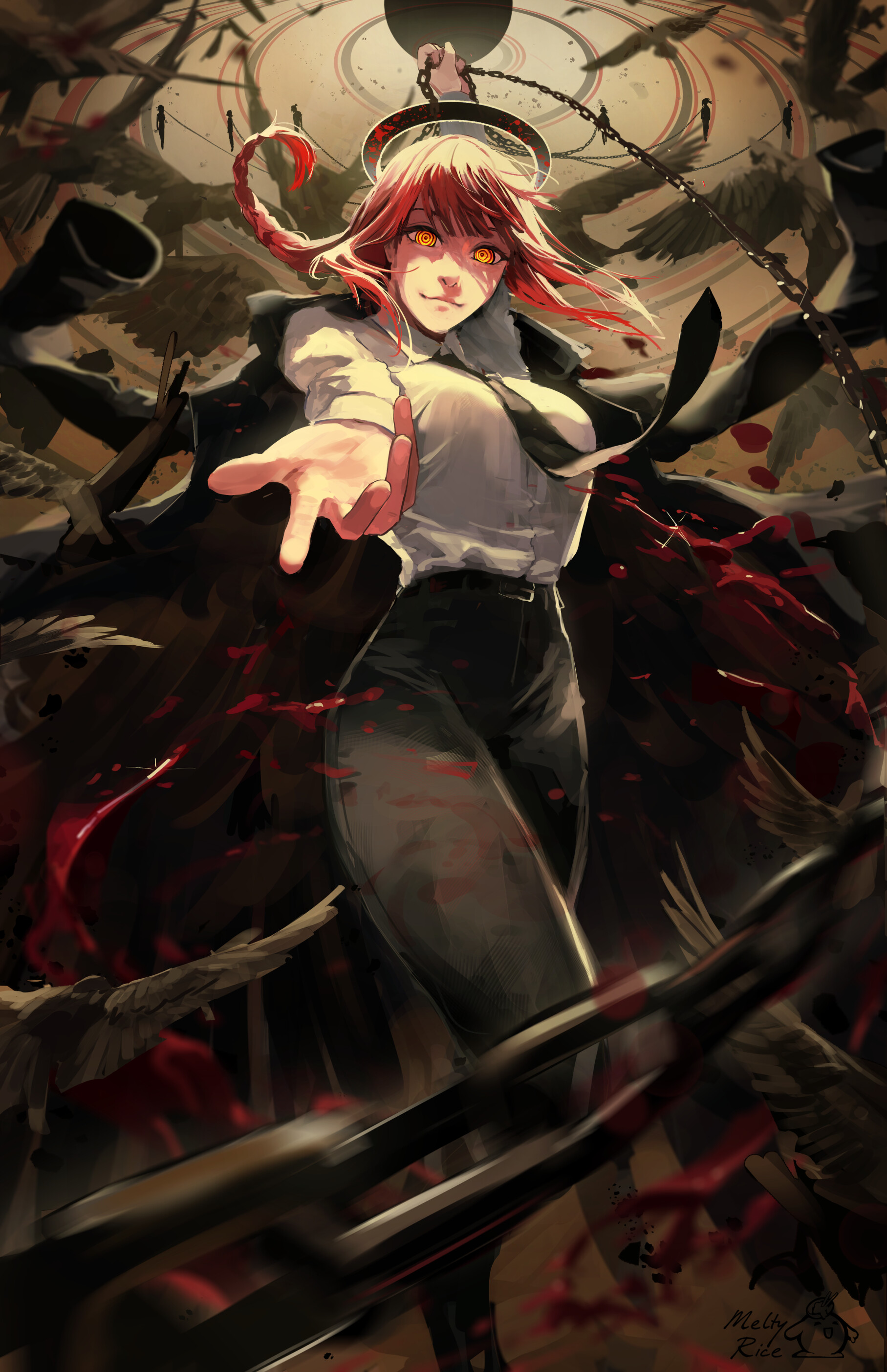 Digital Art Artwork Illustration Women Anime Anime Girls Makima Chainsaw Man Redhead Chainsaw Man Fa 1815x2805
