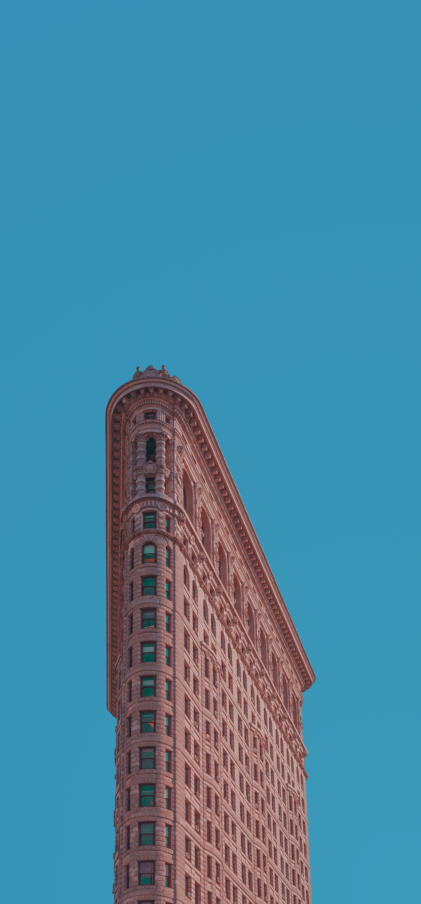 Flatiron Building Minimalism Architecture Building New York City Manhattan Clear Sky 1440x3088