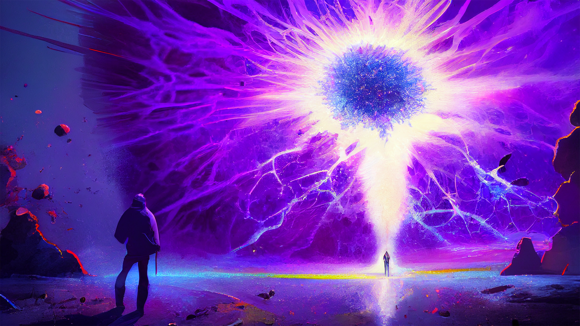 Ai Art Explosion Lightning Electricity Digital Art Artwork 1920x1080