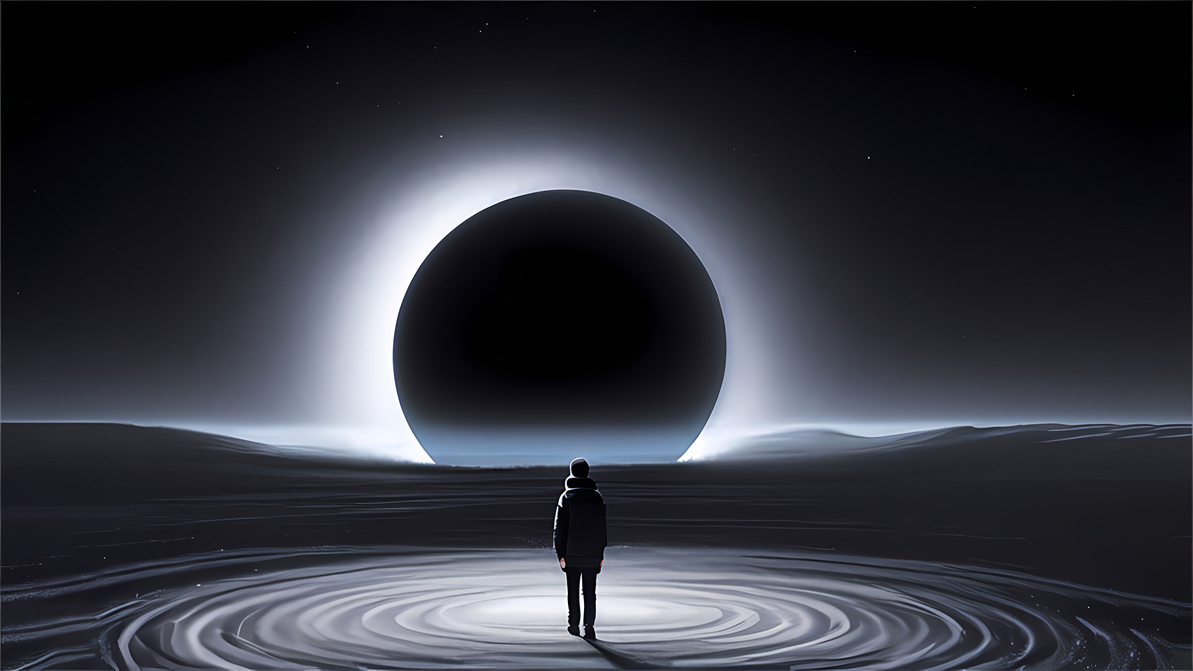 Stable Diffusion 4K Black Holes Black Ai Art Men Space 3840x2160