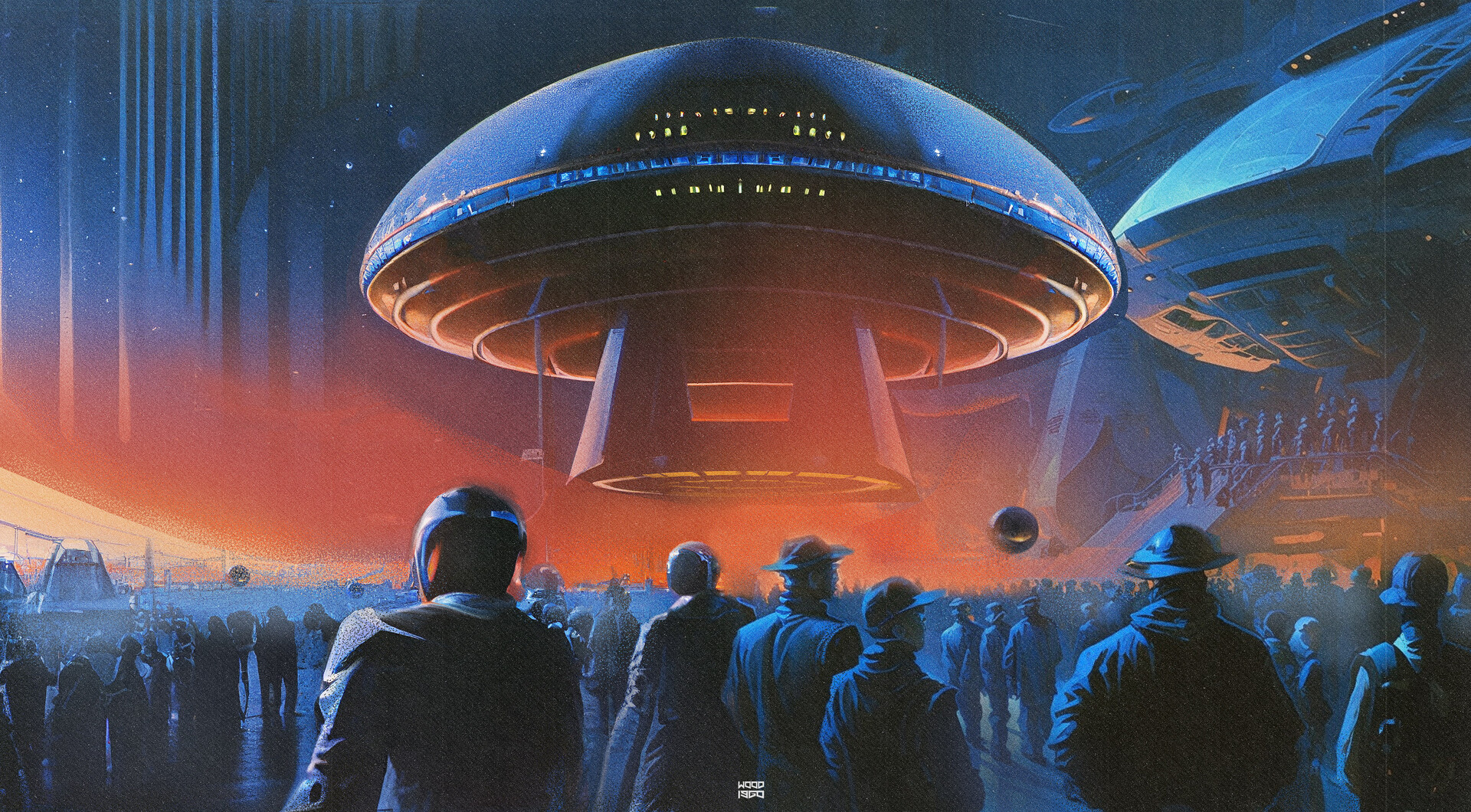 Artwork Digital Art UFO Spaceship 1920x1060