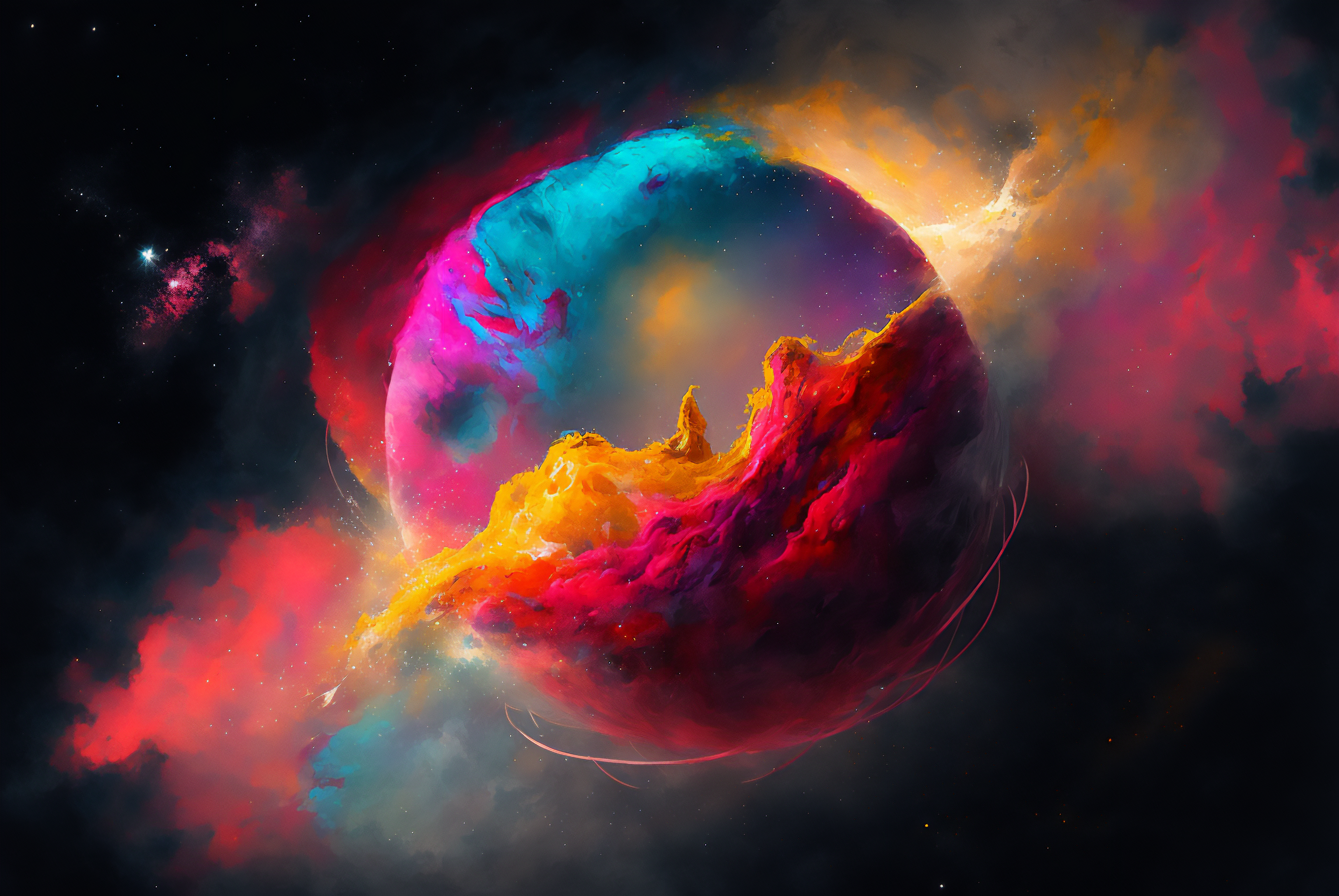 Ai Art Abstract Space Universe Nebula Smoke 3060x2048