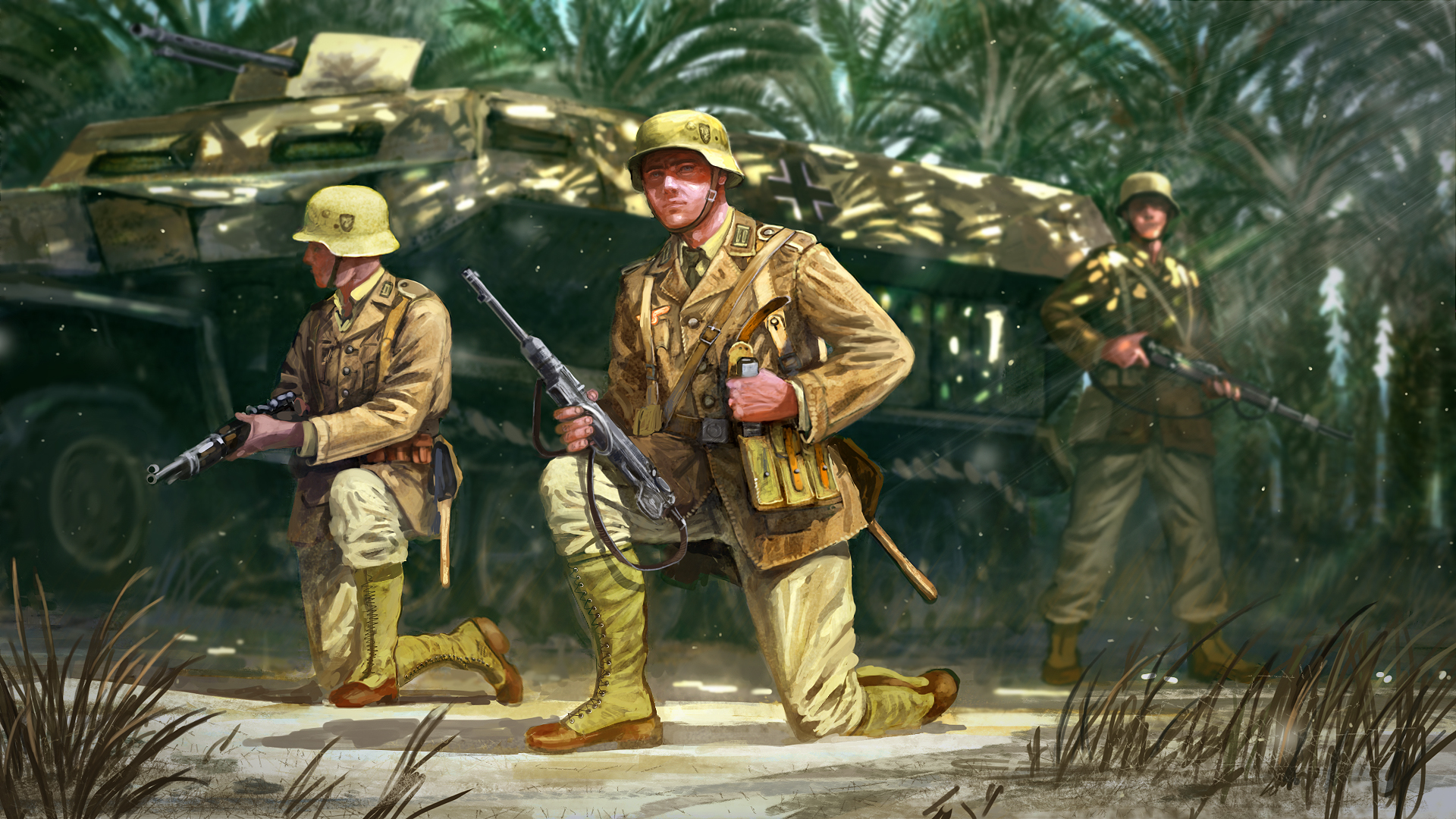 War World War Ii Video Game Art Sniper Elite 3 Artwork Military Vehicle Gun Helmet Soldier Sunlight  1920x1080