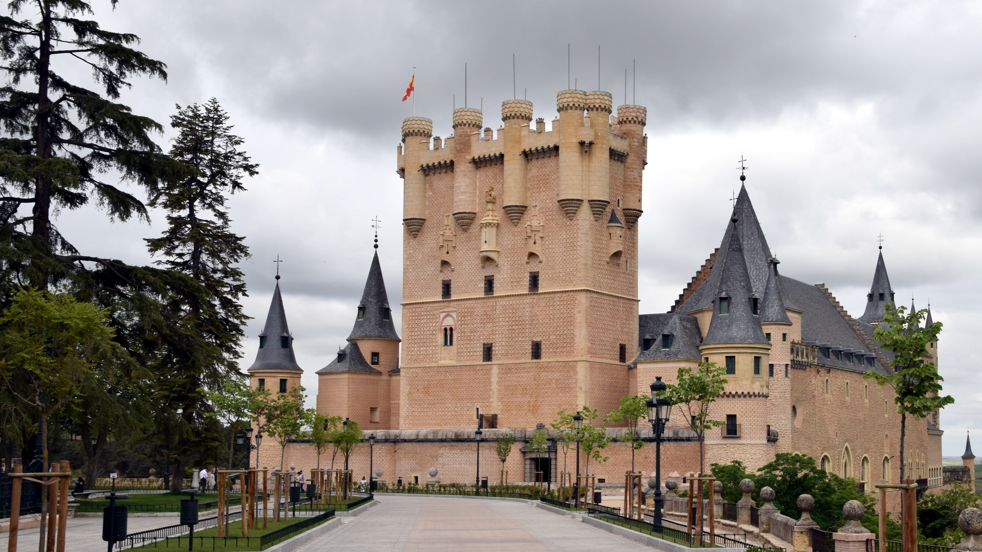 Segovia Castilla Y Leon Alcazar De Segovia Castle Spain Medieval Art Architecture Military Building  1920x1080