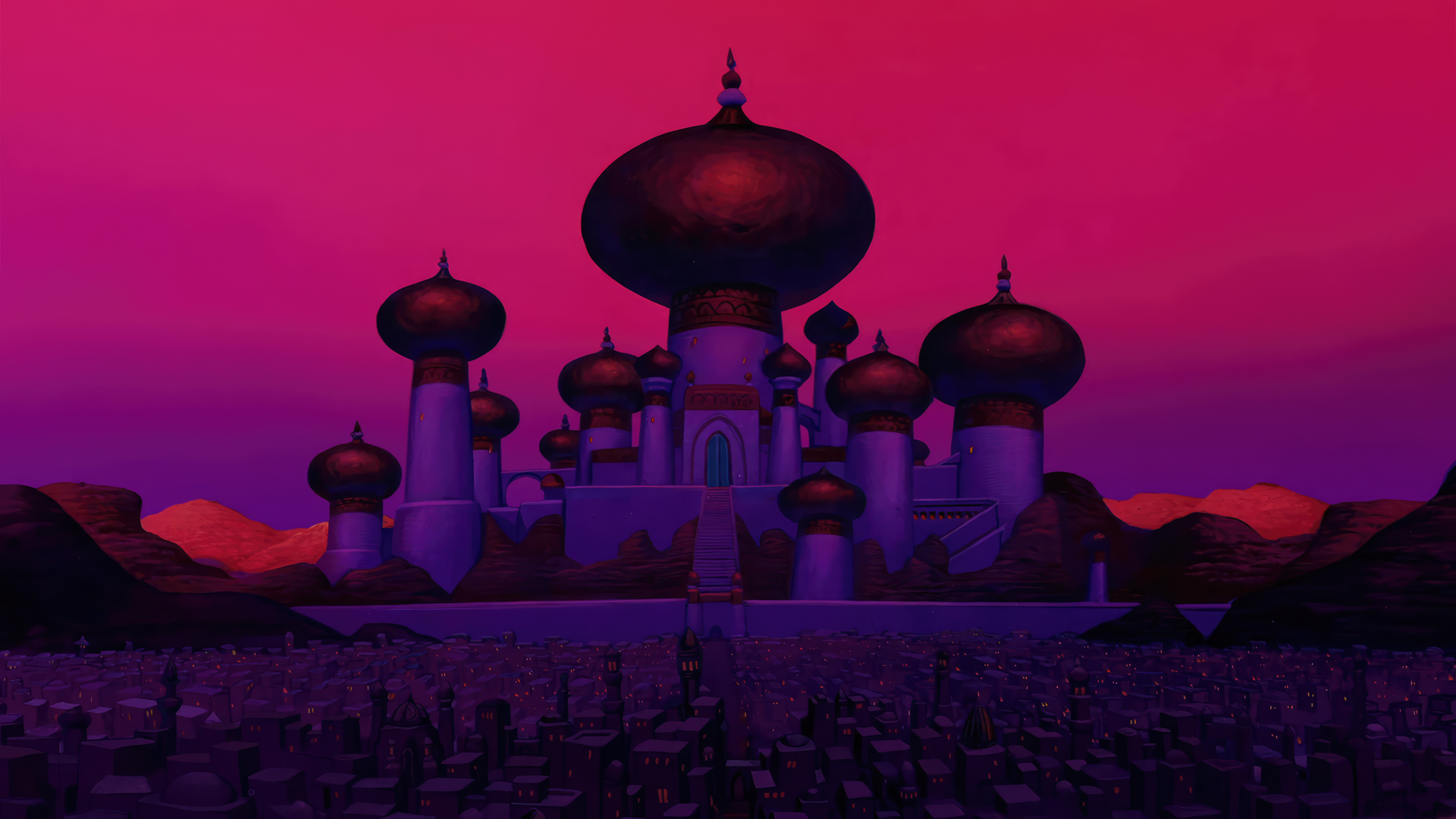 Aladdin Animation Animated Movies Film Stills Disney Walt Disney Agrabah The Sultans Palace City Cit 1920x1080