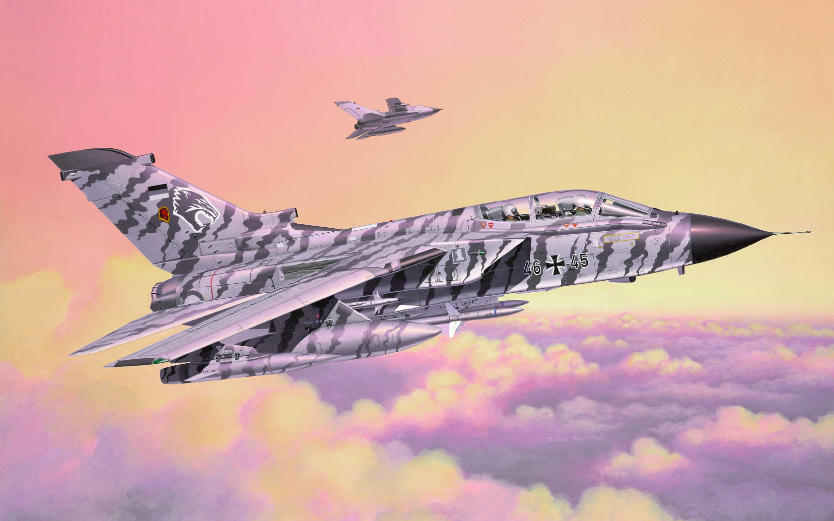 Aircraft Sky Flying Army Military Panavia Tornado Clouds Military Vehicle Artwork 1680x1050
