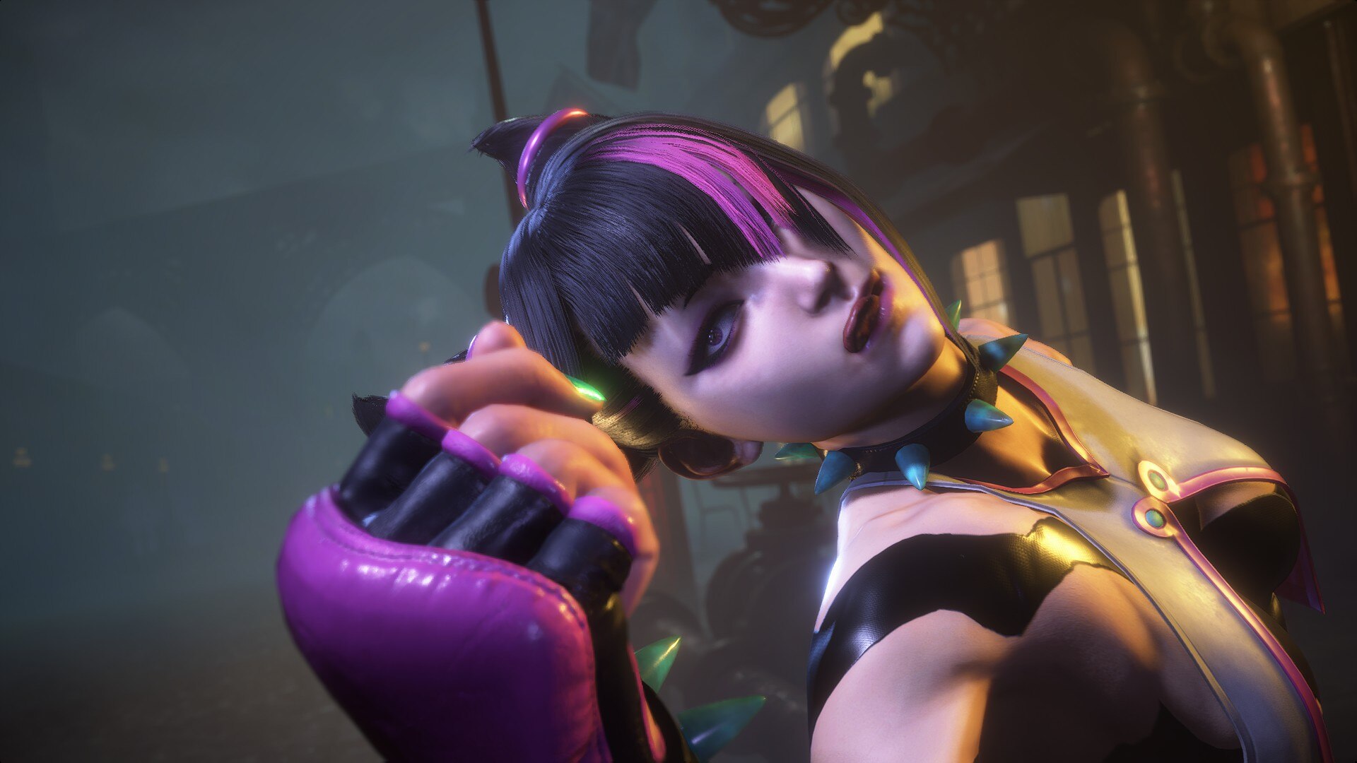 Han Juri Street Fighter Tongue Out Multi Colored Hair Hair Over One Eye CGi Video Game Characters Vi 1920x1080