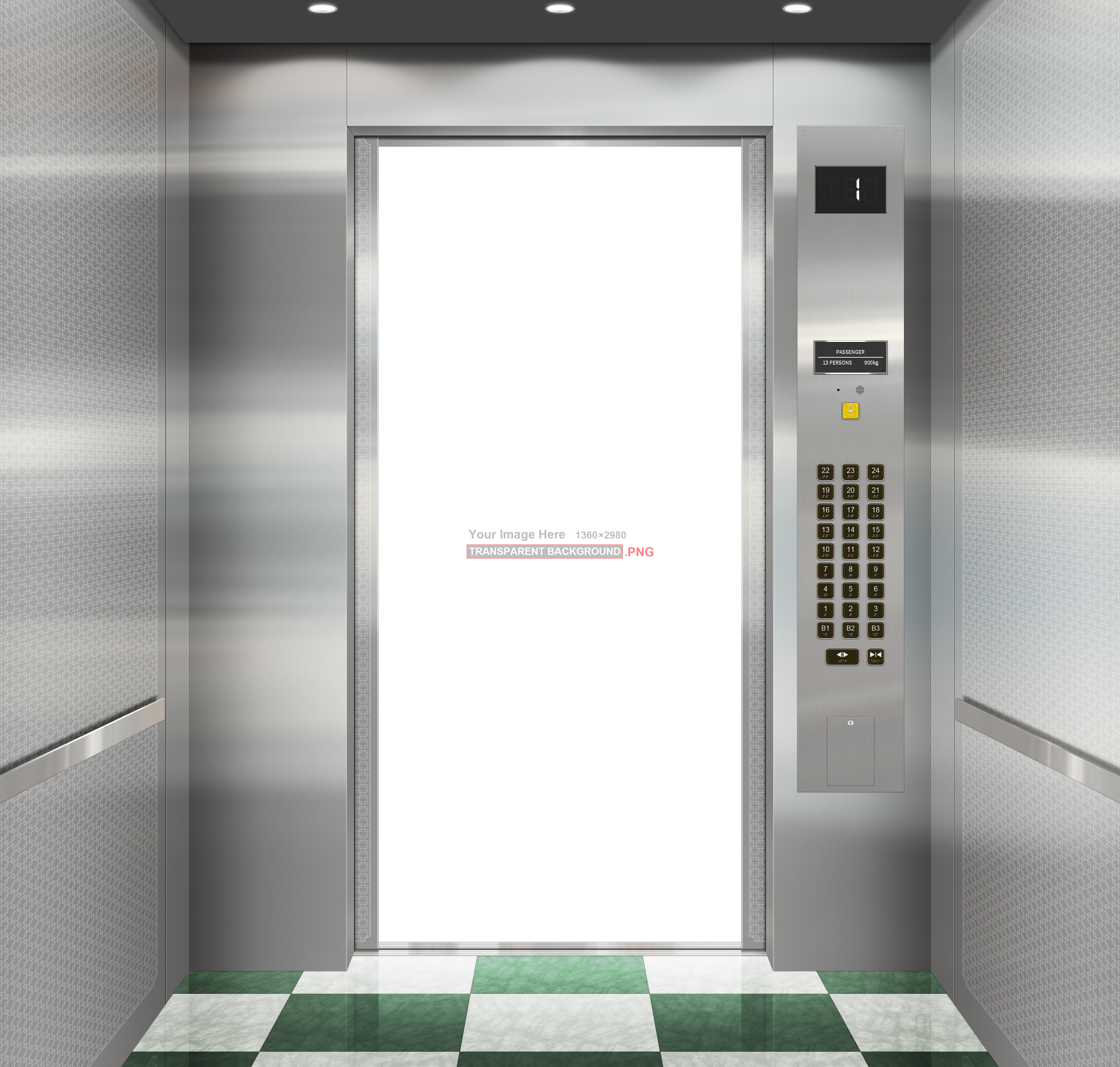 Elevator Template Checkered Transparency Transparent Background 4200x4000