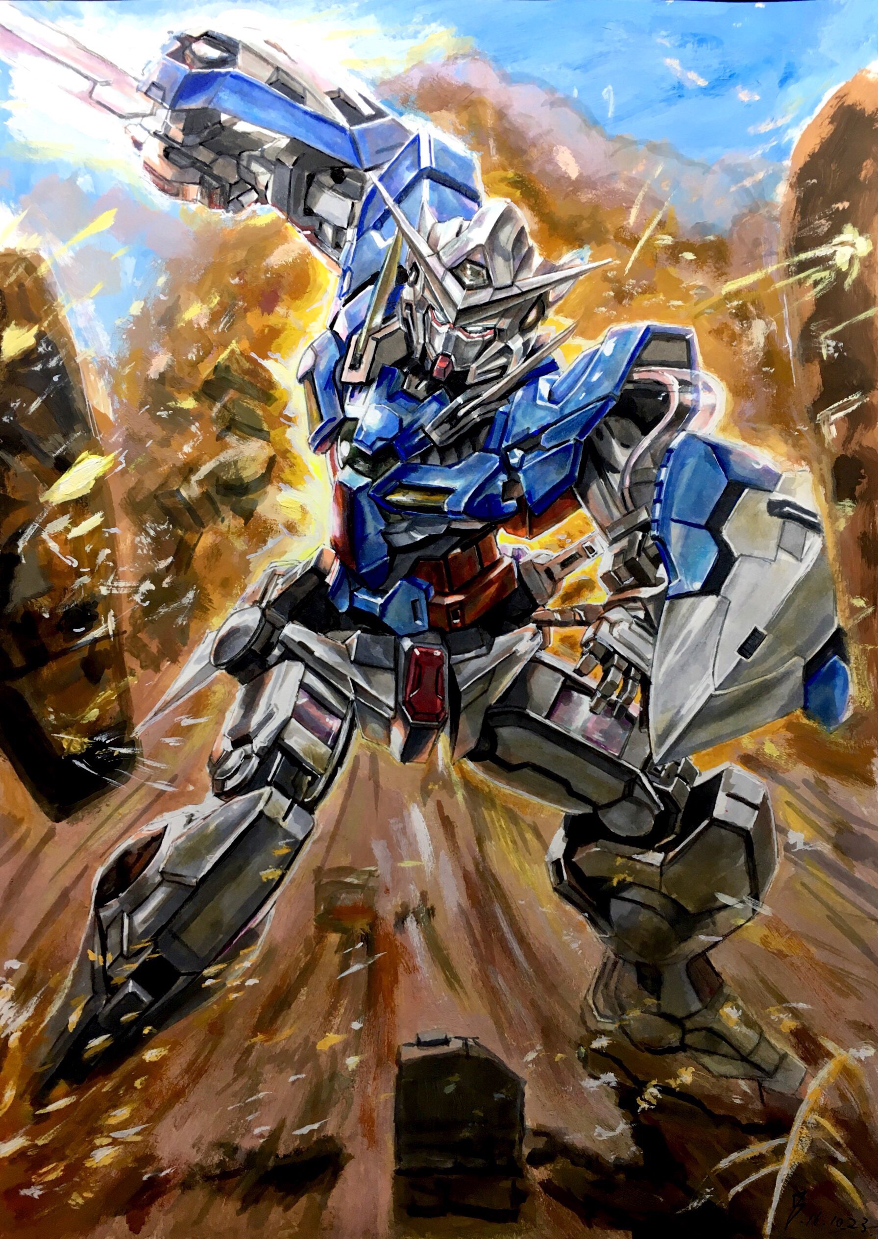 Anime Mechs Gundam Super Robot Taisen Mobile Suit Gundam 00 Gundam Exia Artwork Digital Art Fan Art 1792x2528