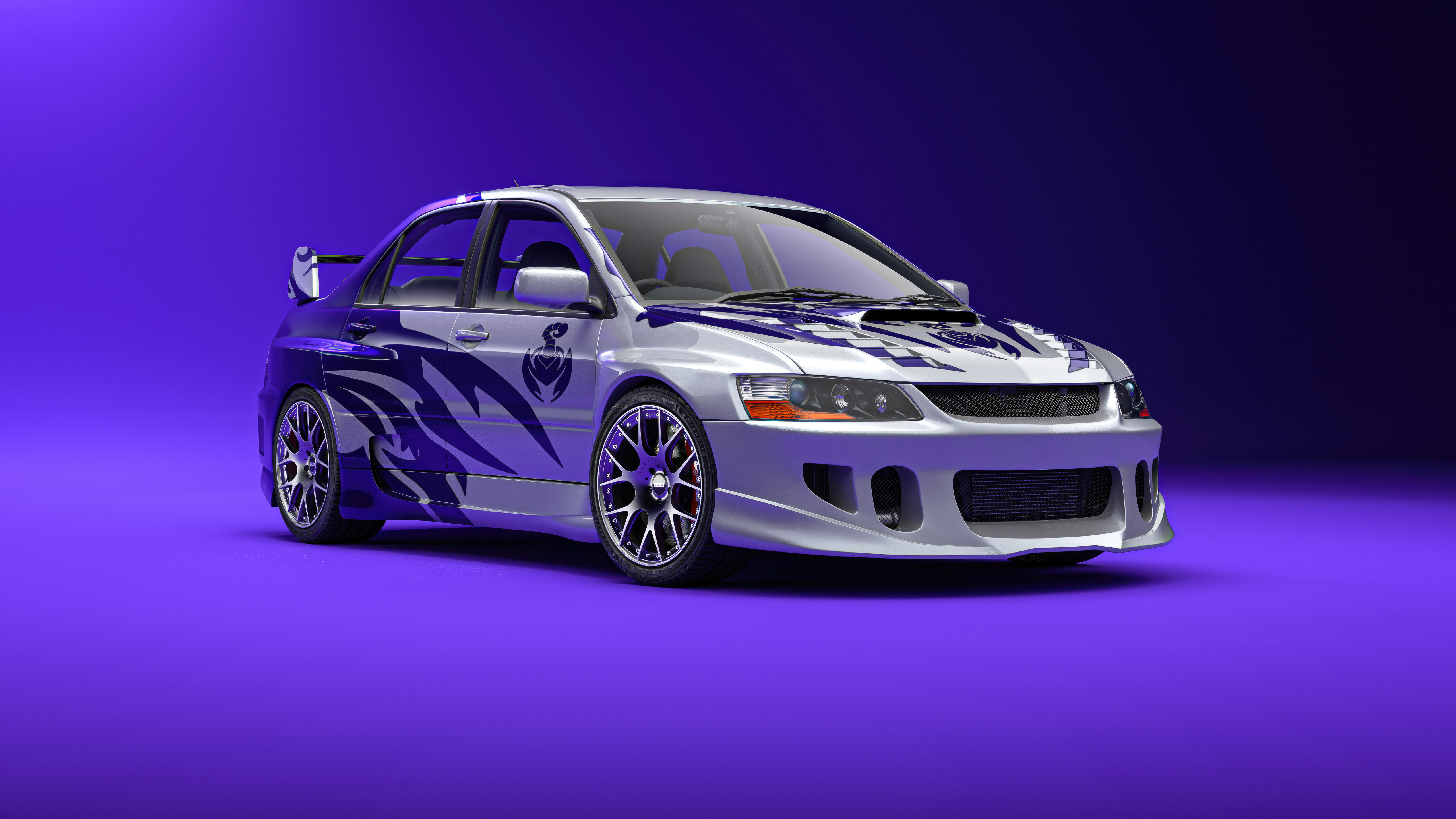 Car Minimalism Need For Speed Carbon Mitsubishi Lancer Evolution IX CGi Simple Background Vehicle Fr 5120x2880