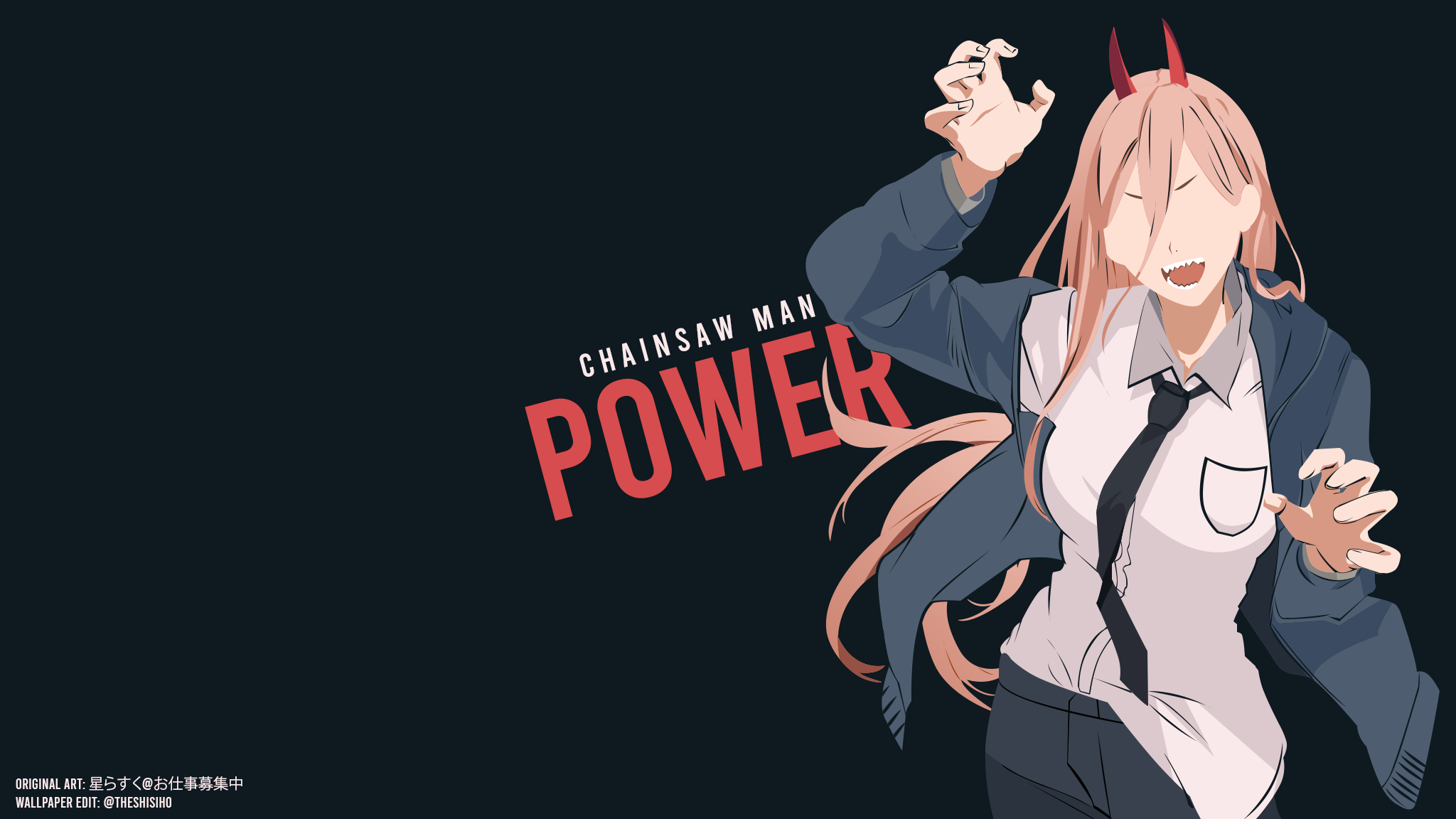 Anime Power Chainsaw Man Chainsaw Man Simple Background Minimalism Anime Girls 2048x1152