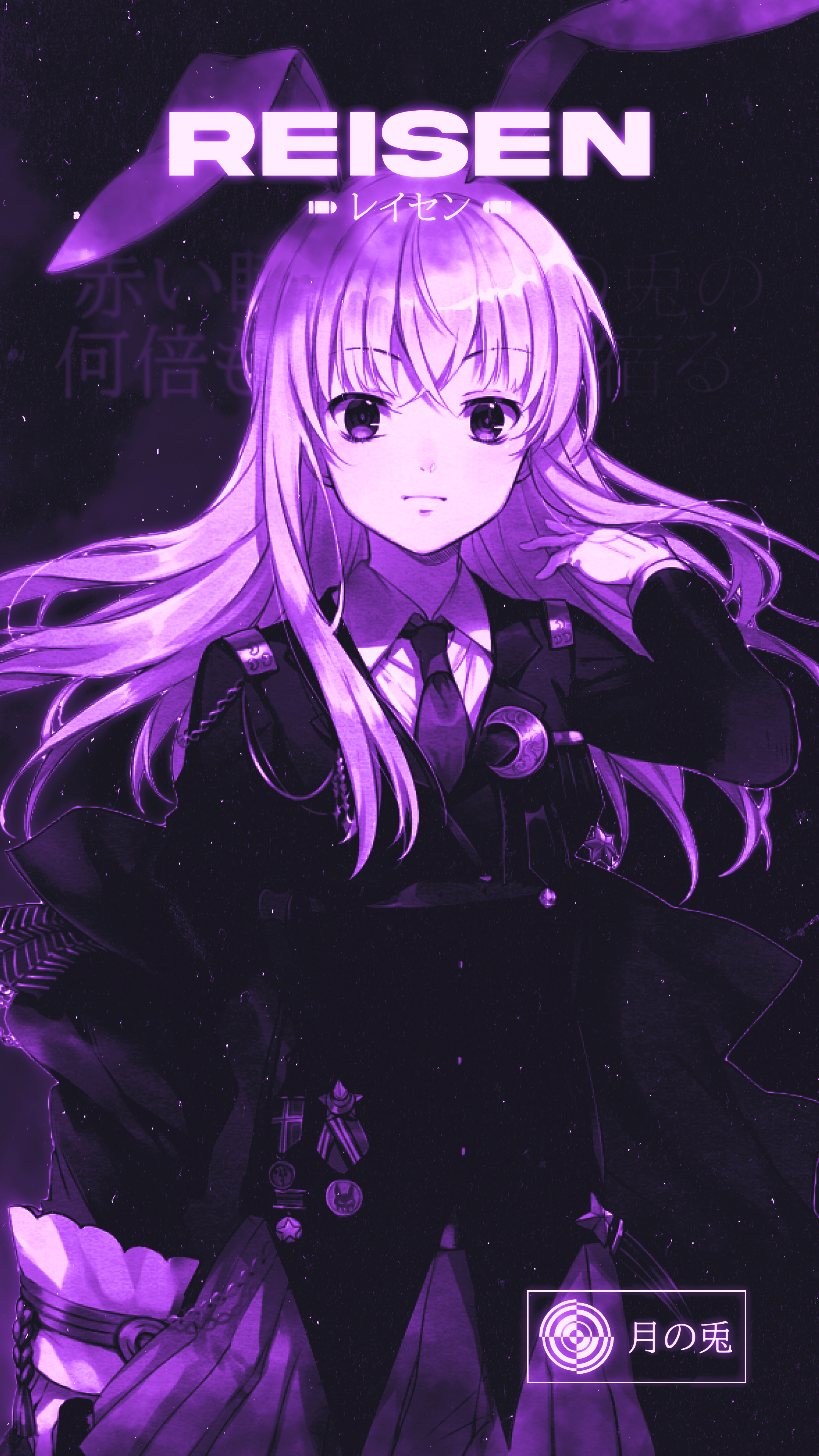 Touhou Reisen Udongein Inaba Purple Background Anime Girls Japanese Purple Hair Purple Eyes Bunny Ea 2160x3840
