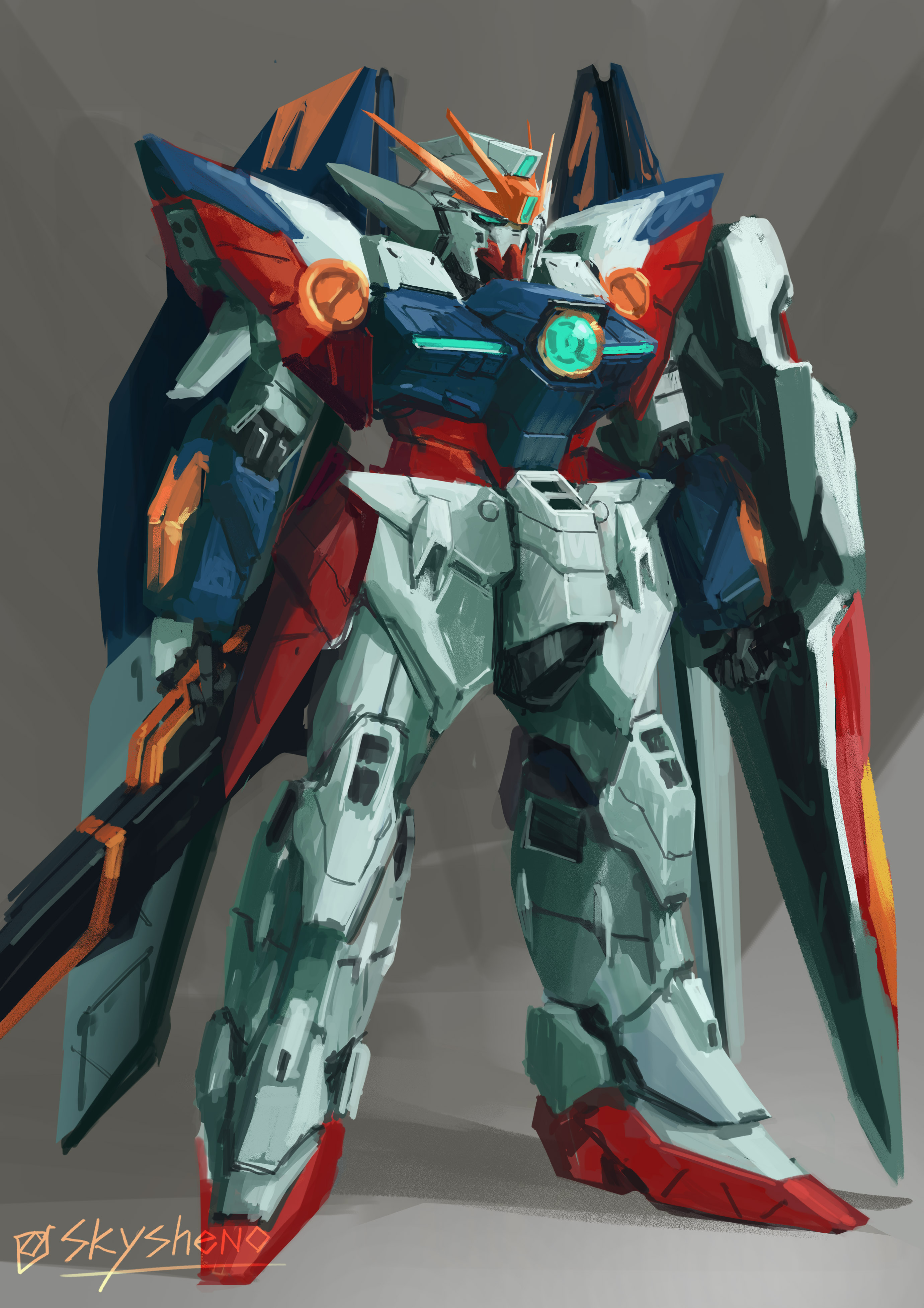 Anime Mechs Super Robot Taisen Gundam Mobile Suit Gundam Wing Wing Gundam Zero Artwork Digital Art F 2761x3906