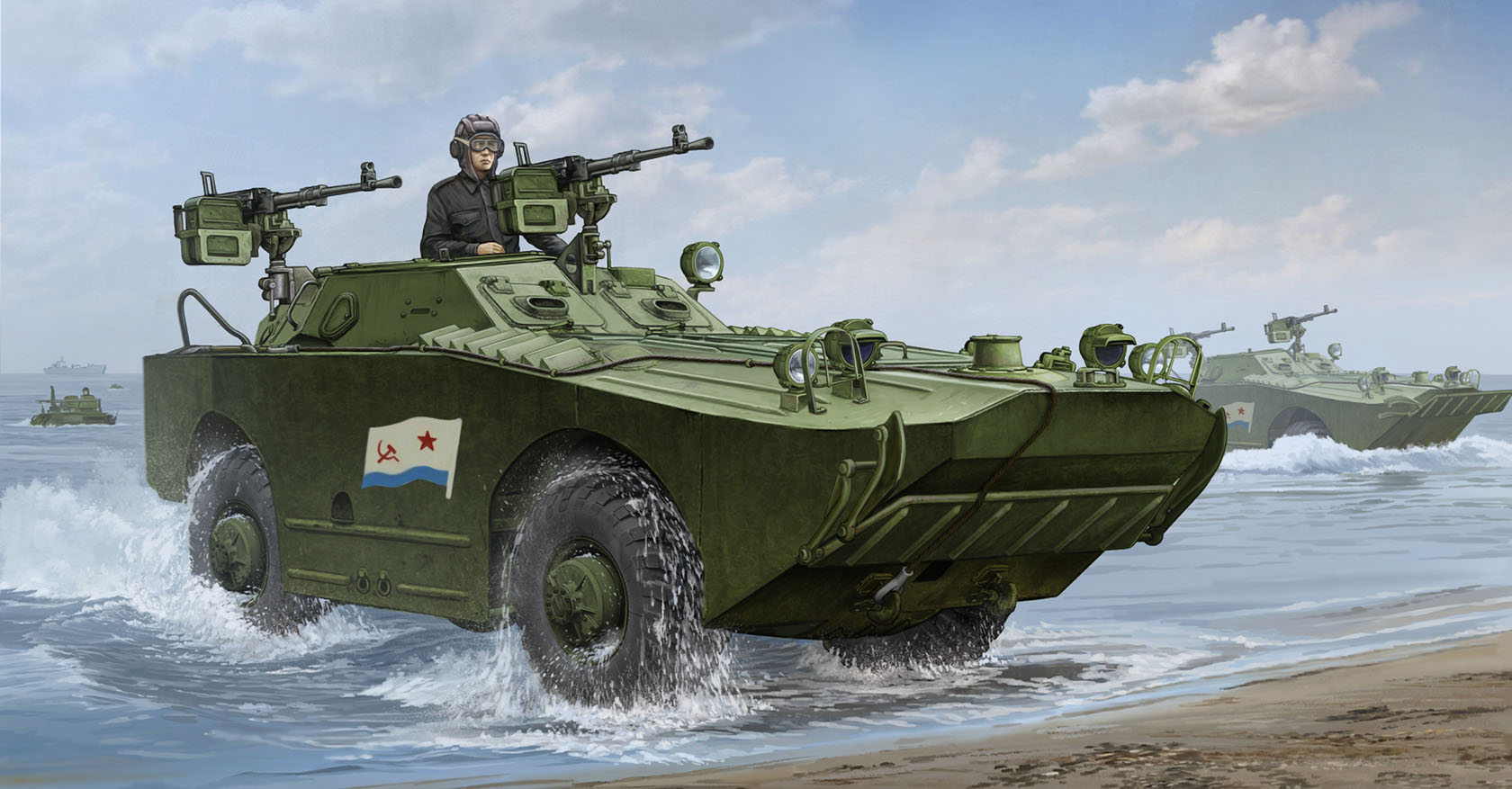 Tank Army Military Sea Military Vehicle Artwork Men Soldier Sky Clouds Gun Goggles Water Flag Unifor 1680x877