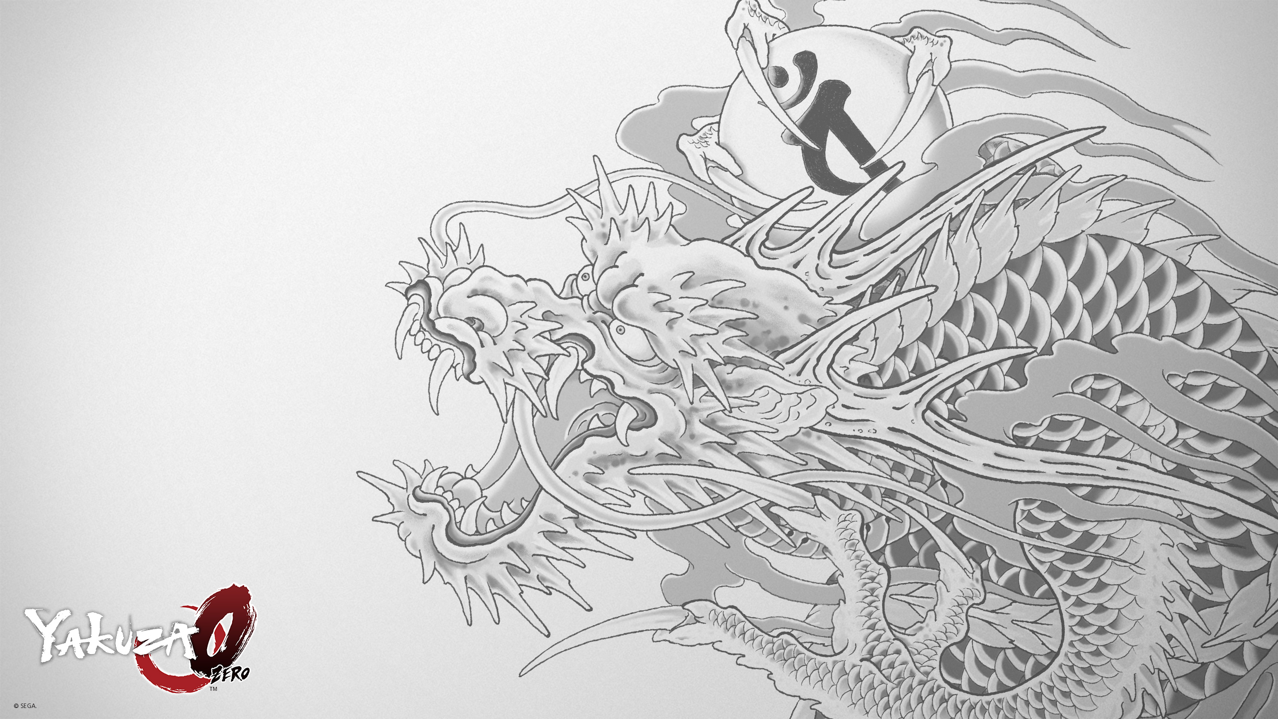 Yakuza 0 Yakuza Like A Dragon Video Games Minimalism Logo Video Game Art Simple Background Dragon Cr 2560x1440