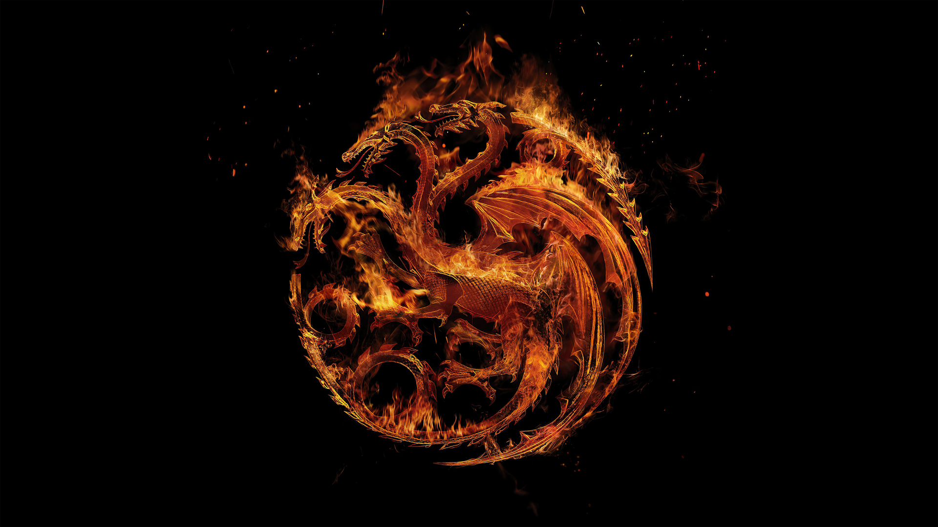 House Of The Dragon Dragon Game Of Thrones Logo Black Background 1920x1080