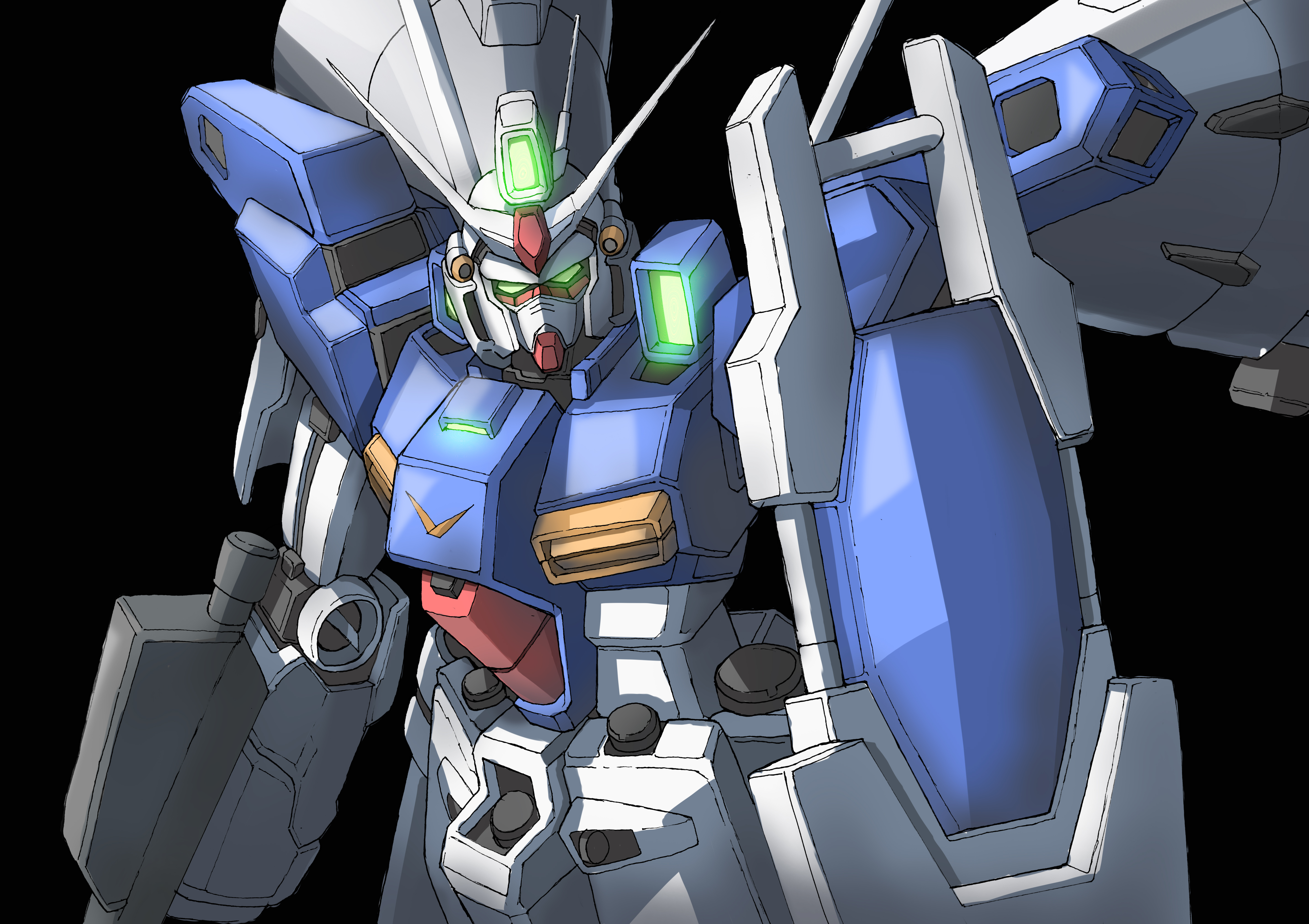 Anime Mechs Super Robot Taisen Gundam Artwork Digital Art Fan Art GP01 Gundam Zephyranthes Full Burn 5731x4046