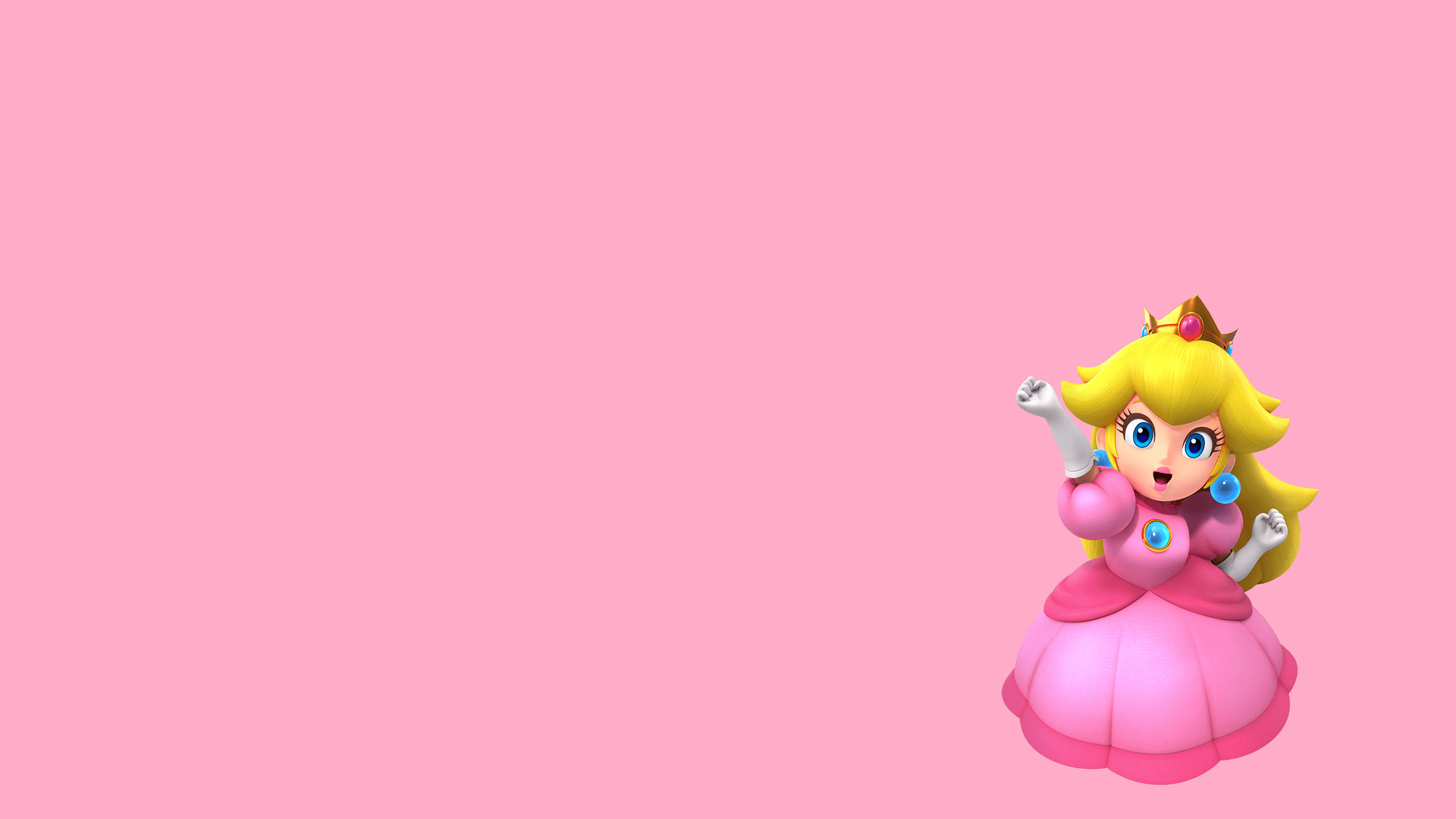 Princess Peach Crown Video Game Girls Super Mario Super Mario Bros Super Mario Rpg Pink Background S 2560x1440
