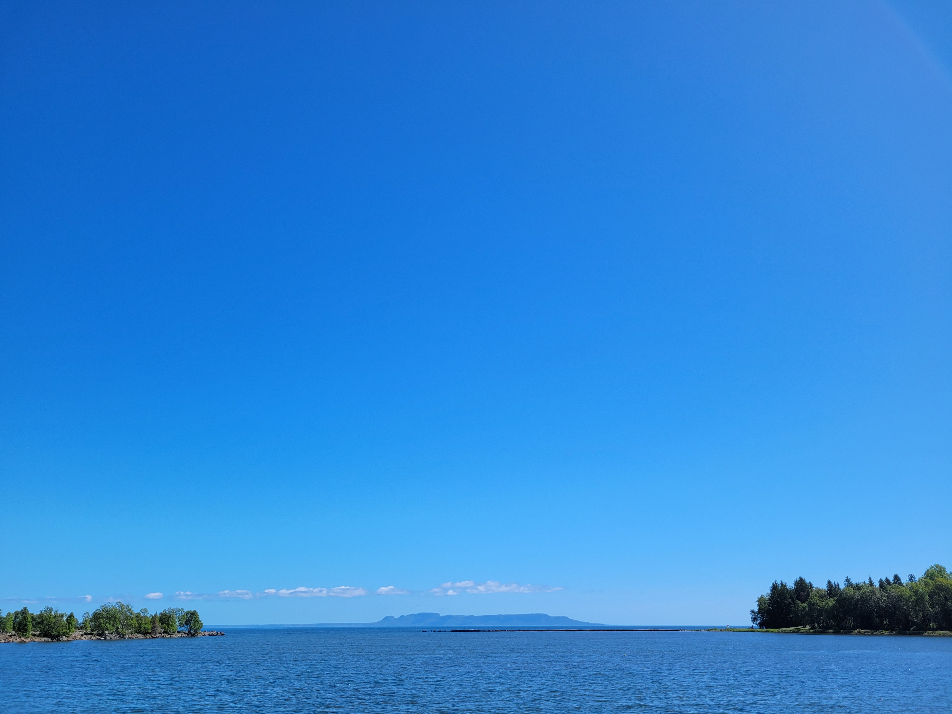 Nature Sleeping Giant Tbay Sky Blue Lake Trees Water Clouds Canada Lake Superior Chippewa Thunder Ba 4032x3024