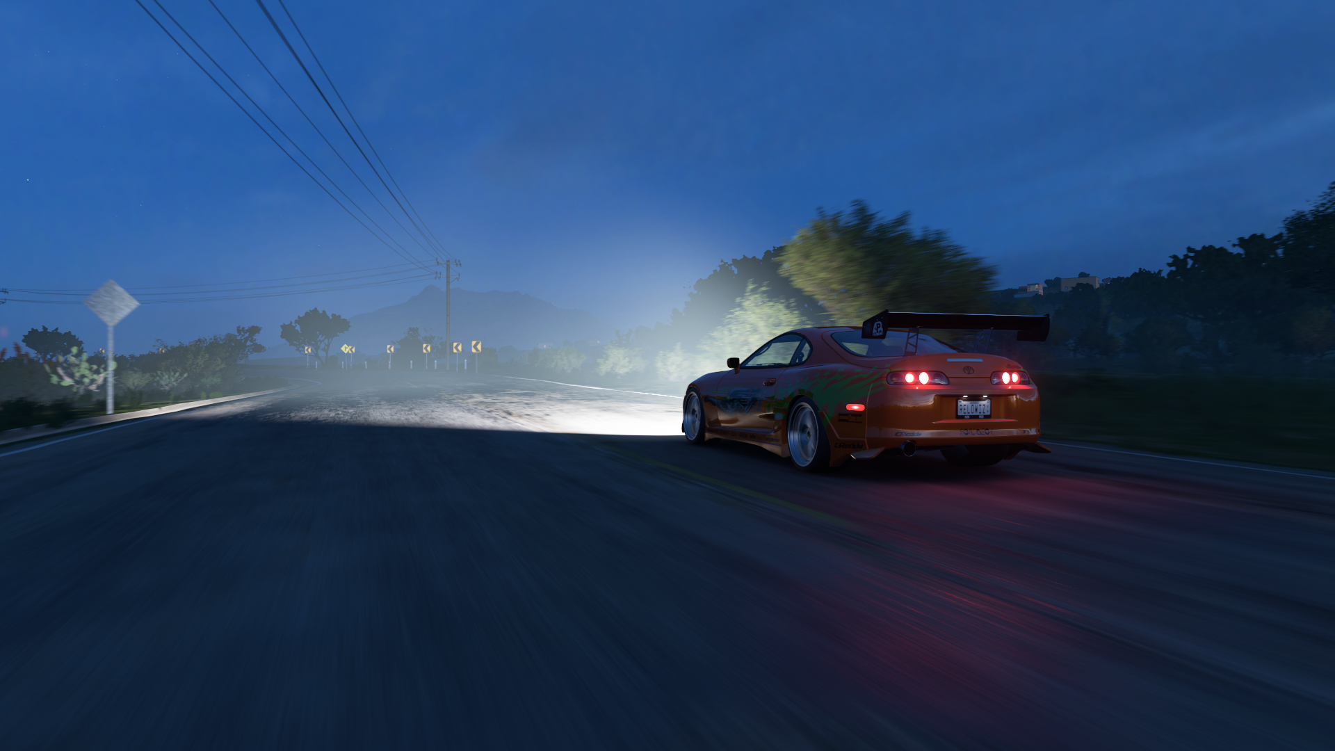 Forza Forza Horizon 5 Toyota Supra MK4 Road Asphalt Paul Walker Car Video Games 1920x1080