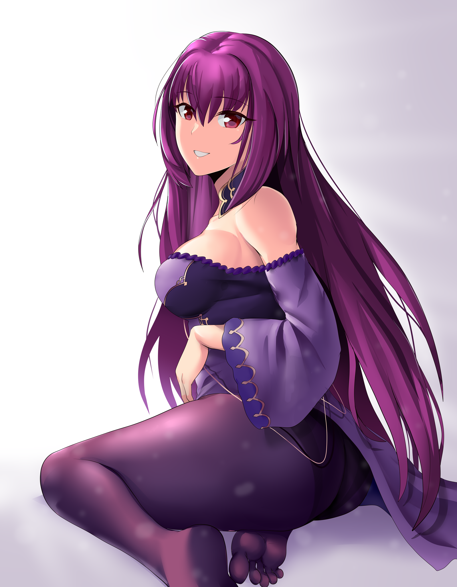 Anime Anime Girls Fate Series Fate Grand Order Solo Scathach Skadi Long Hair Purple Hair Artwork Dig 1597x2048