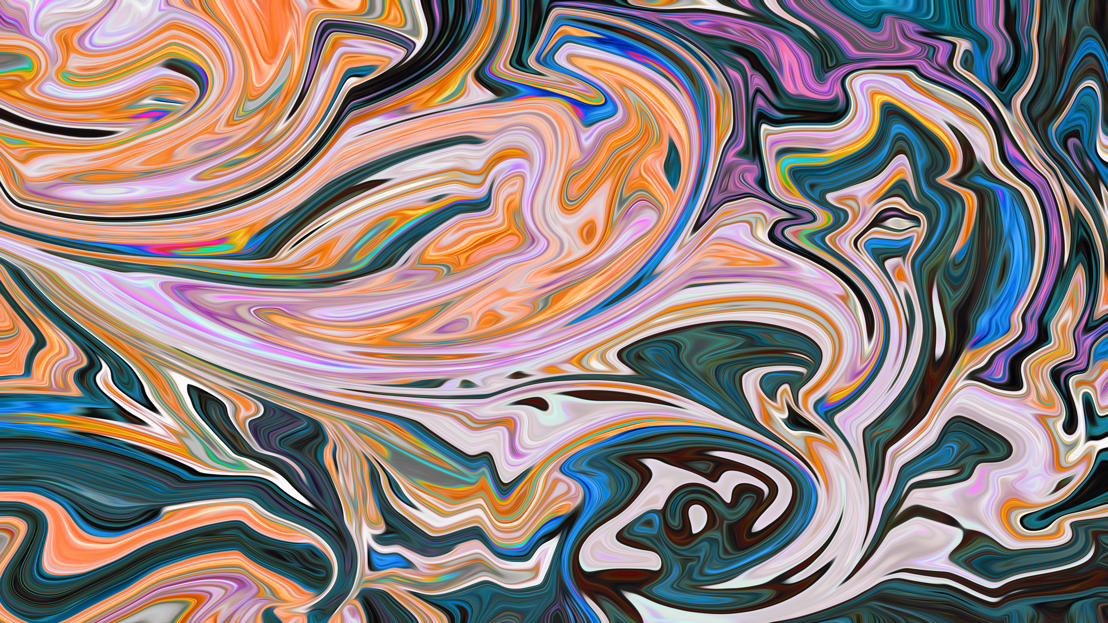 Abstract Fluid Liquid Illustration Graphic Design Artwork ArtStation Colorful Shapes XEBELiON 3840x2160