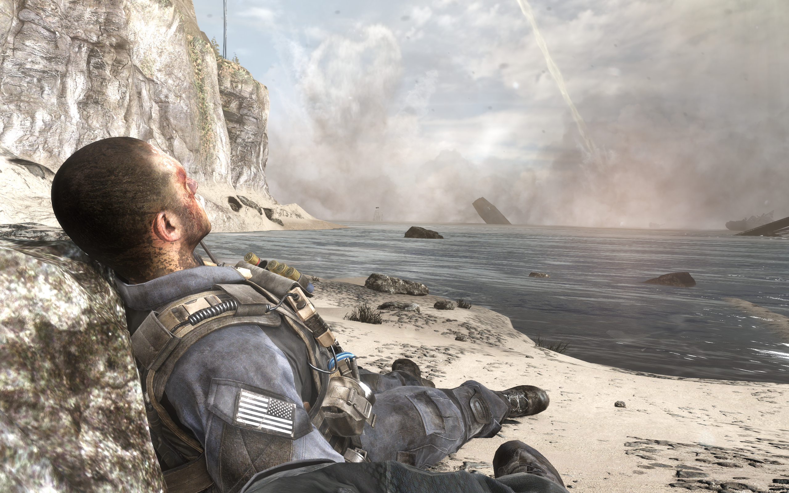 Video Games Call Of Duty Ghosts Video Game Characters CGi Beard Sea Water Video Game Man Smoke Cloud 2560x1600