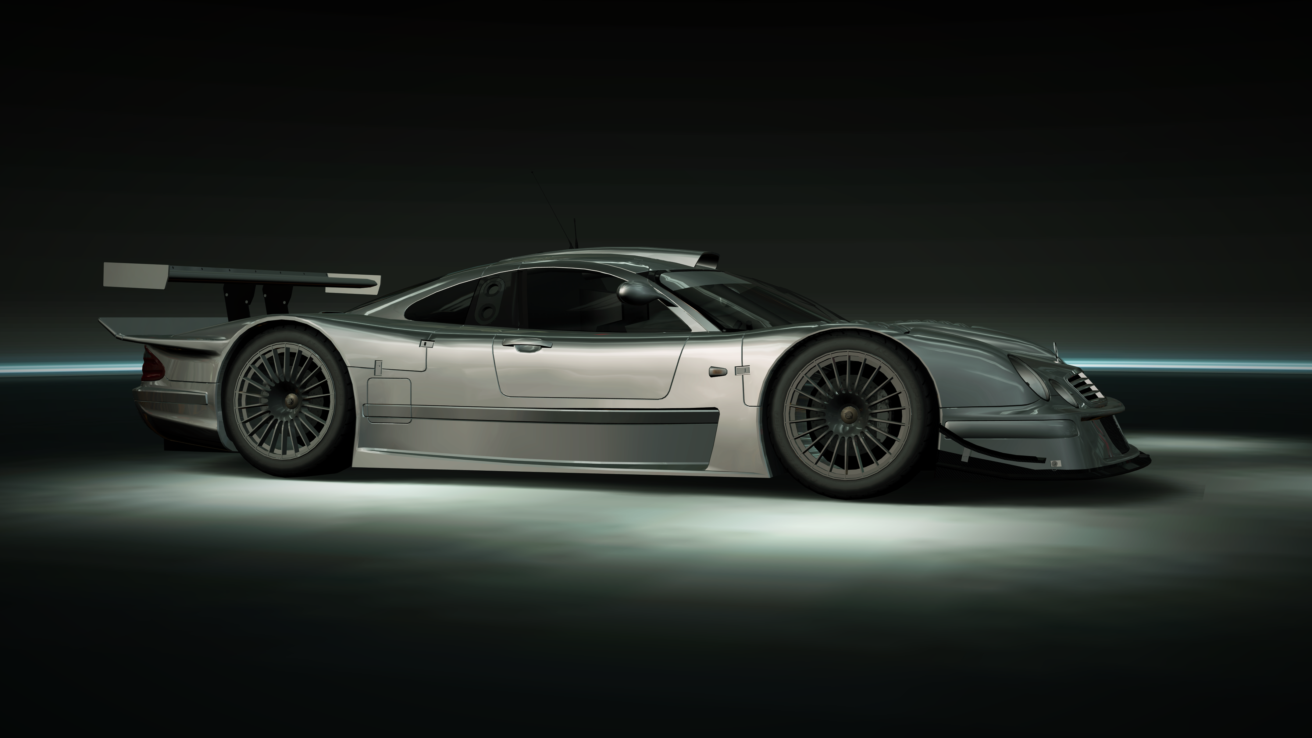 Mercedes Benz CLK GTR Need For Speed Need For Speed World Car Side View Simple Background Silver Car 4304x2421