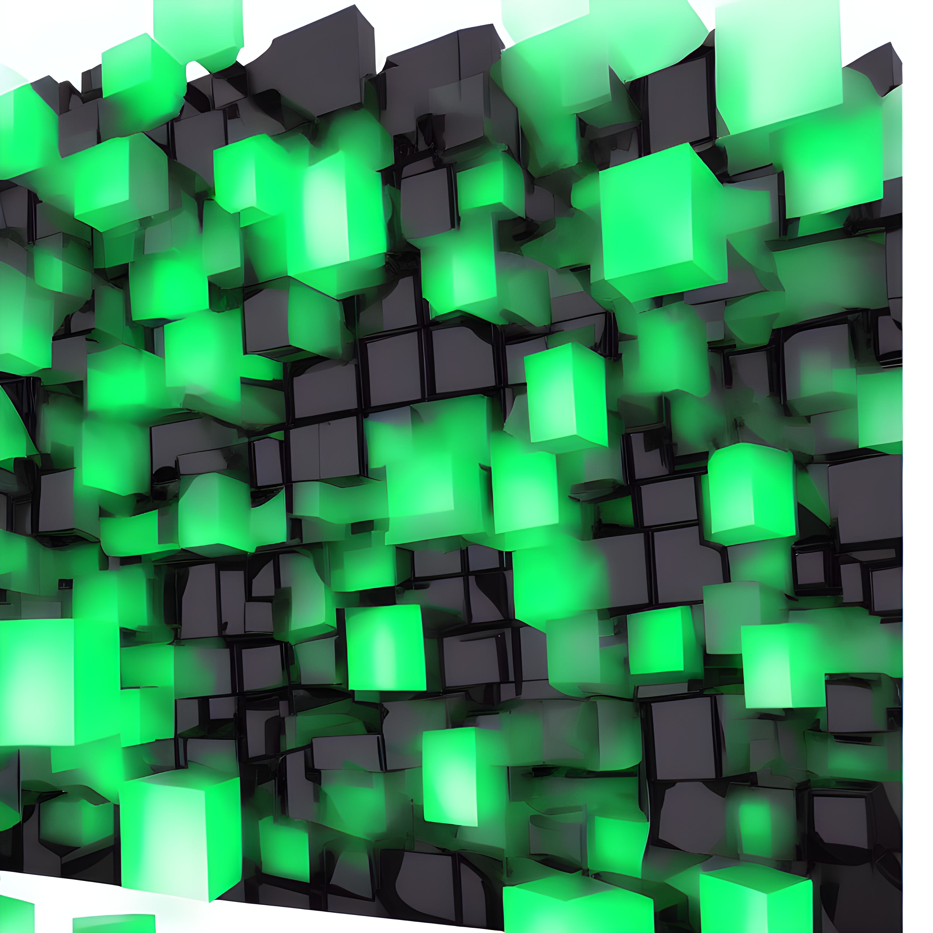 Green Cube Minimalism Simple Background Emerald 3072x3072