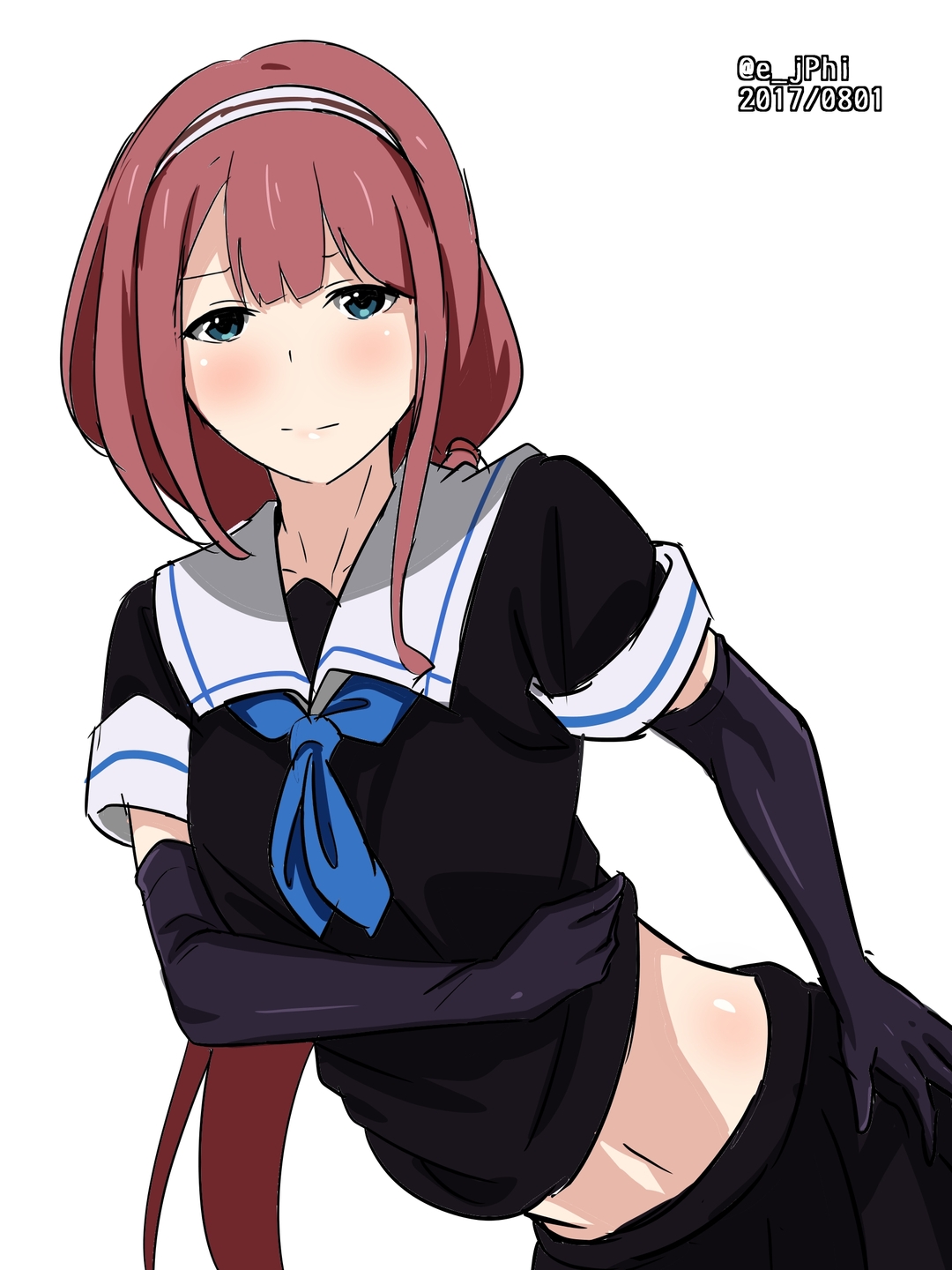 Anime Anime Girls Kantai Collection Kawakaze KanColle Long Hair Redhead Artwork Digital Art Fan Art 1080x1440