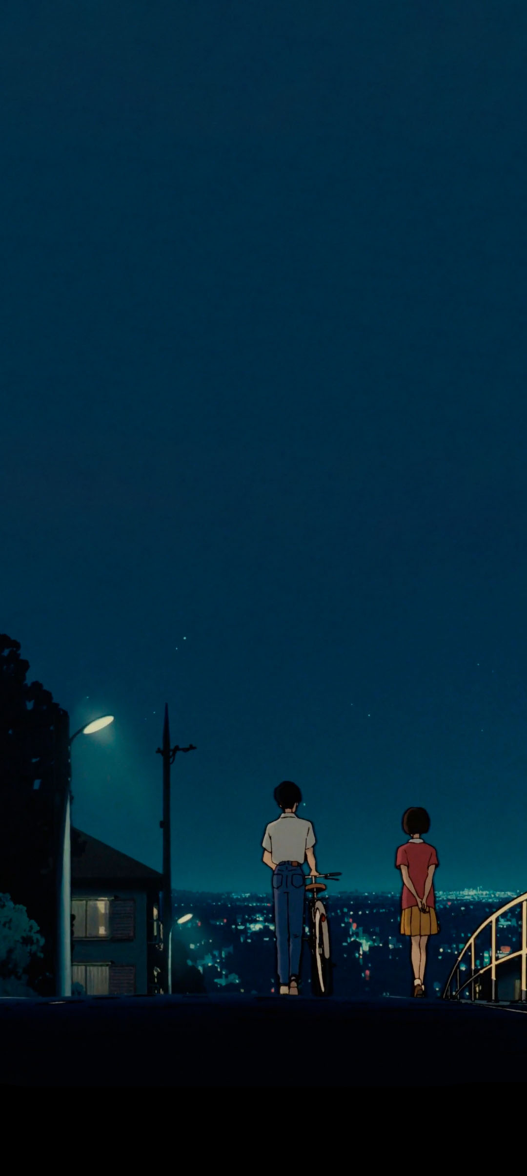 Studio Ghibli Couple Anime Couple Bicycle Anime Boys Anime Girls Portrait Display Sky Night Stars St 1080x2408
