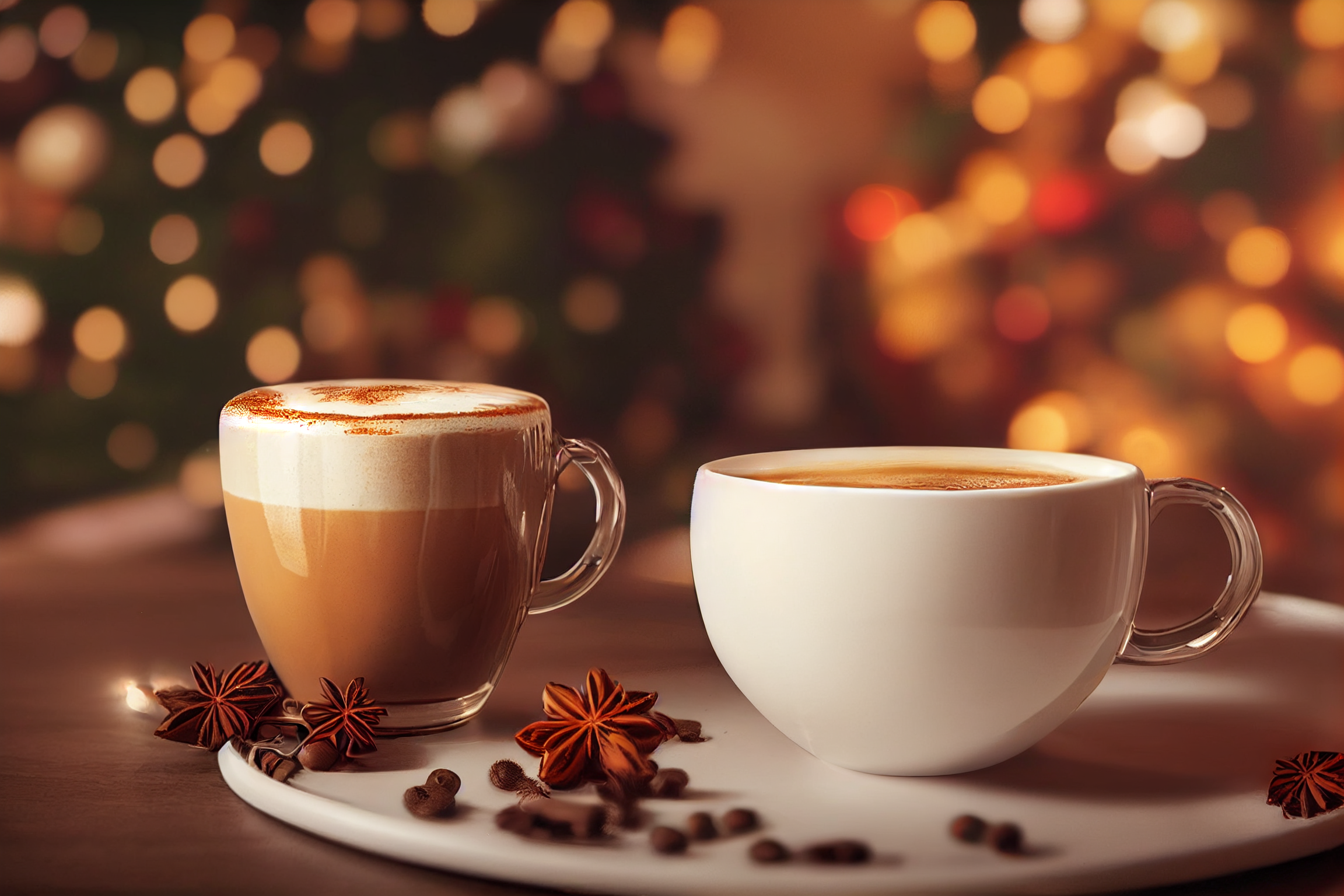 Coffee Coffee Beans Latte Christmas Holiday Cup 2304x1536