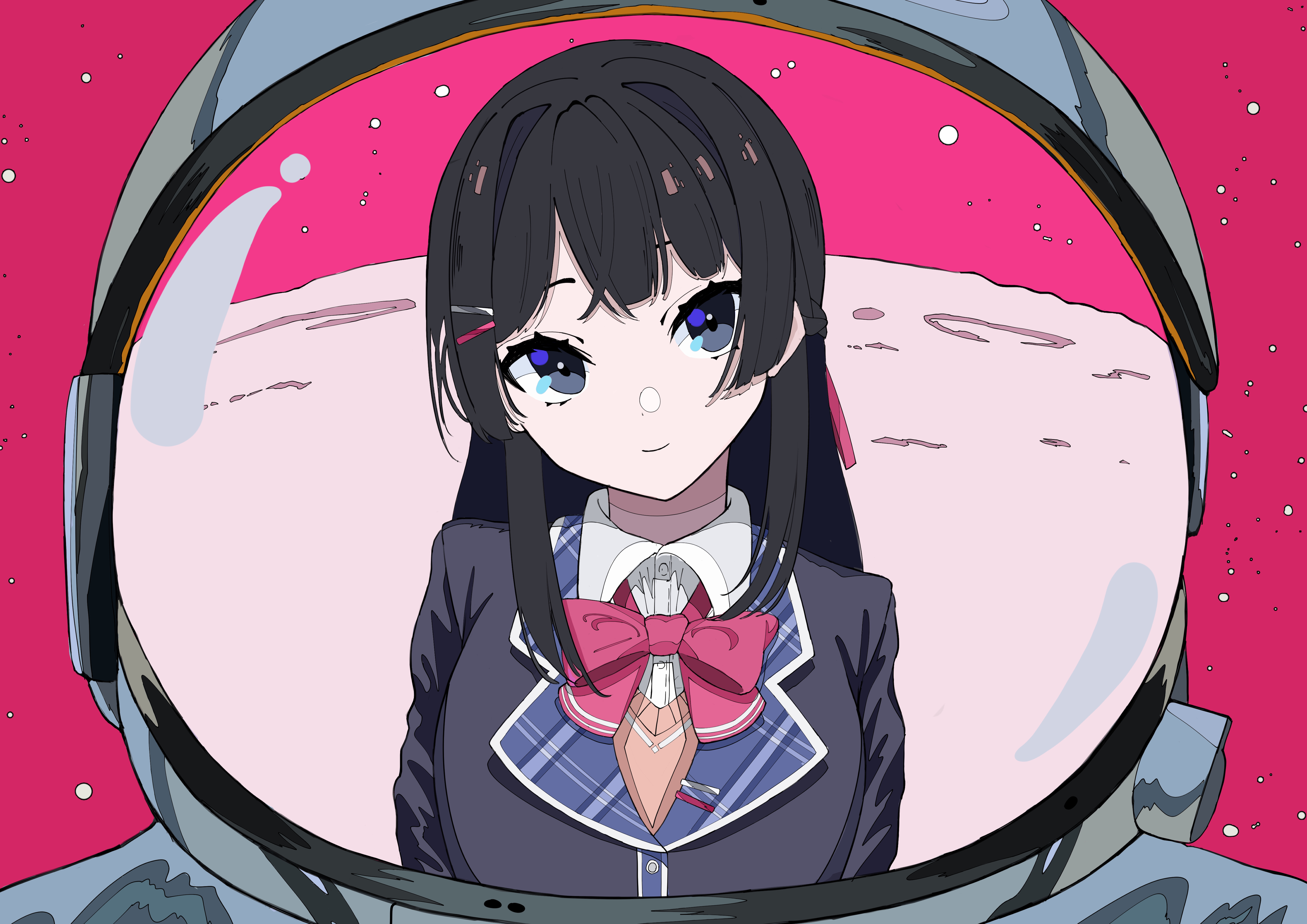 Virtual Youtuber Nijisanji Anime Girls Tsukino Mito Spacesuit Schoolgirl School Uniform Astronaut 5787x4093