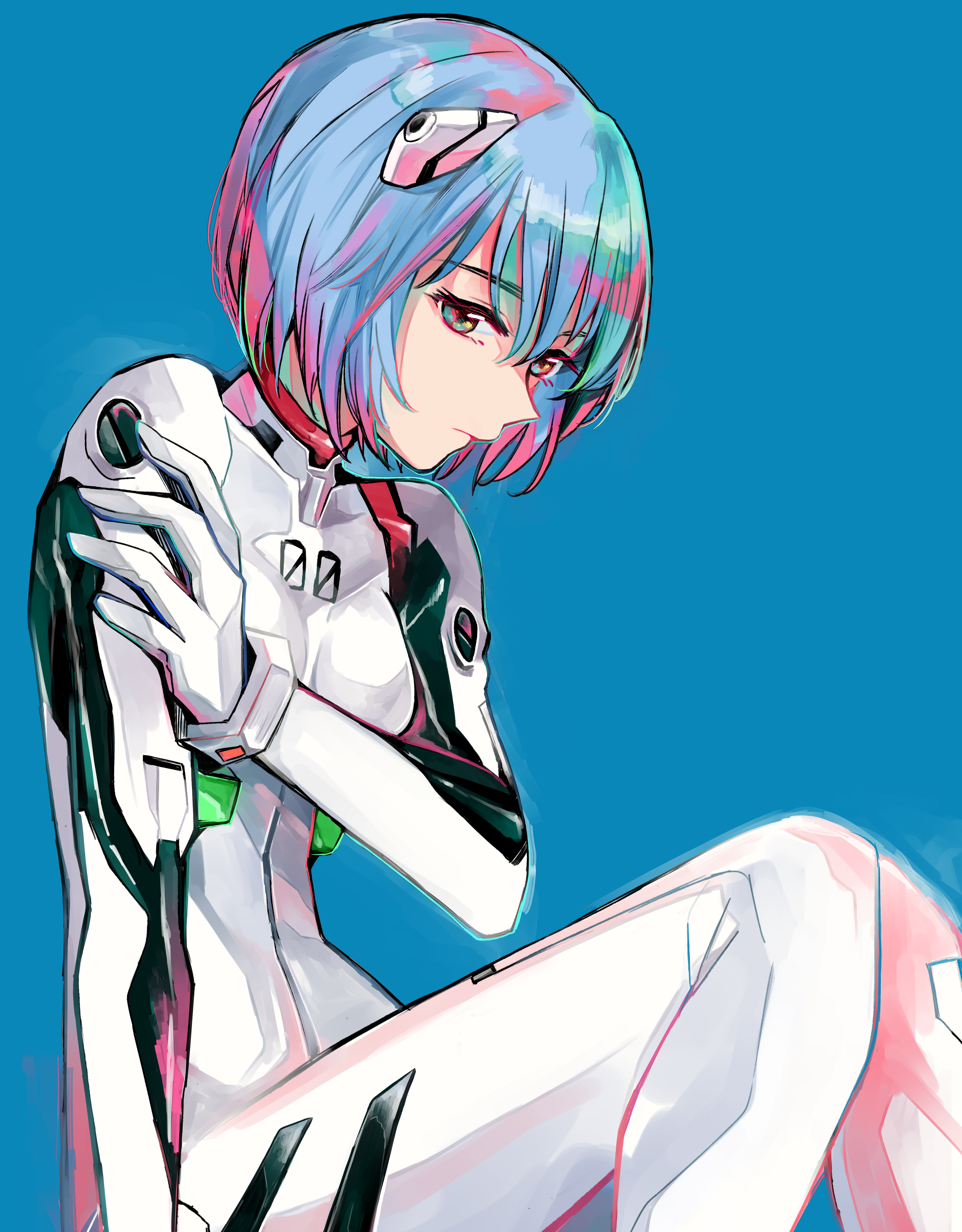 Anime Anime Girls Rebuild Of Evangelion Neon Genesis Evangelion Super Robot Taisen Ayanami Rei Short 3750x4800