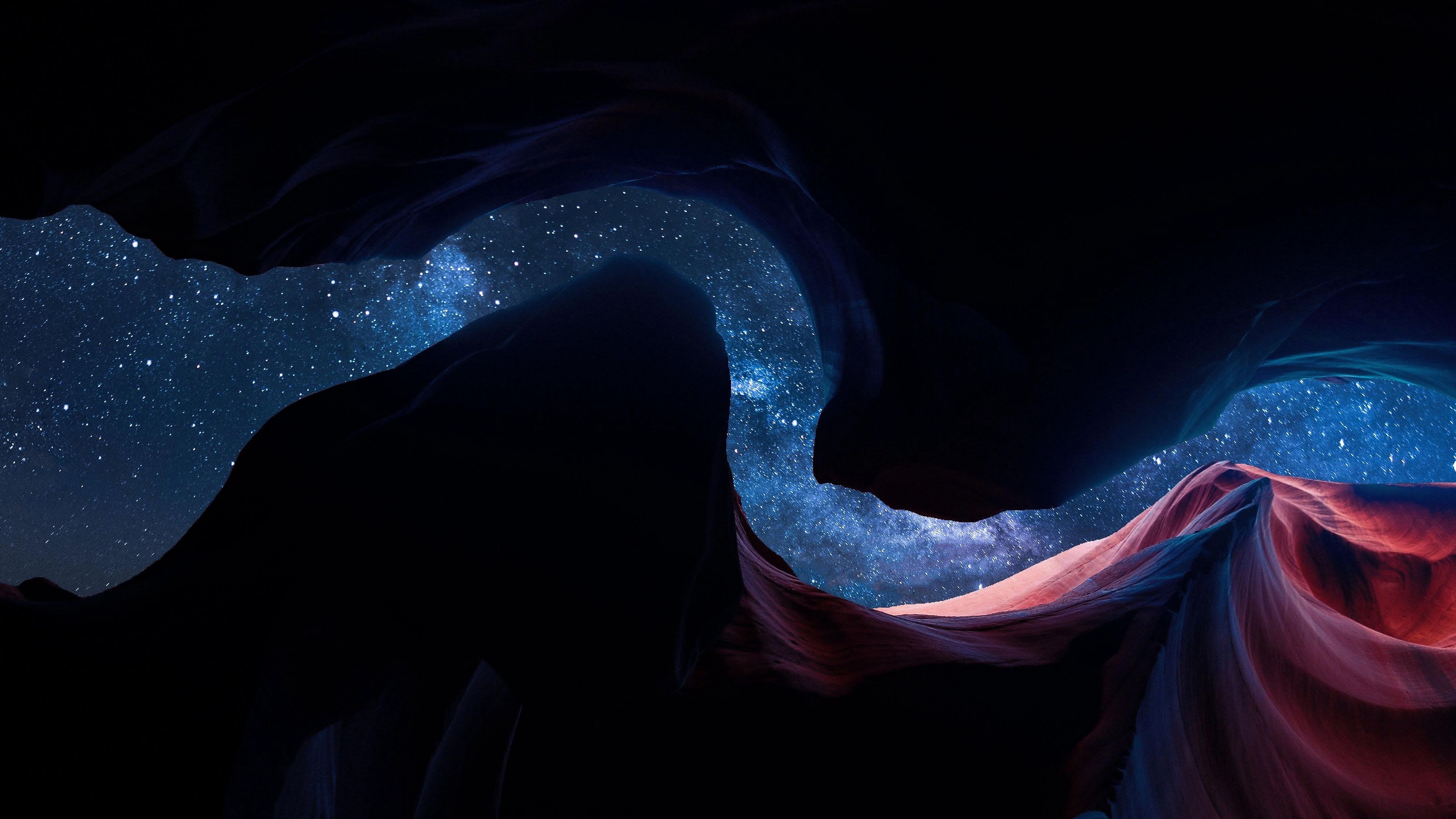 Canyon Starry Night Curved Stars 3840x2160
