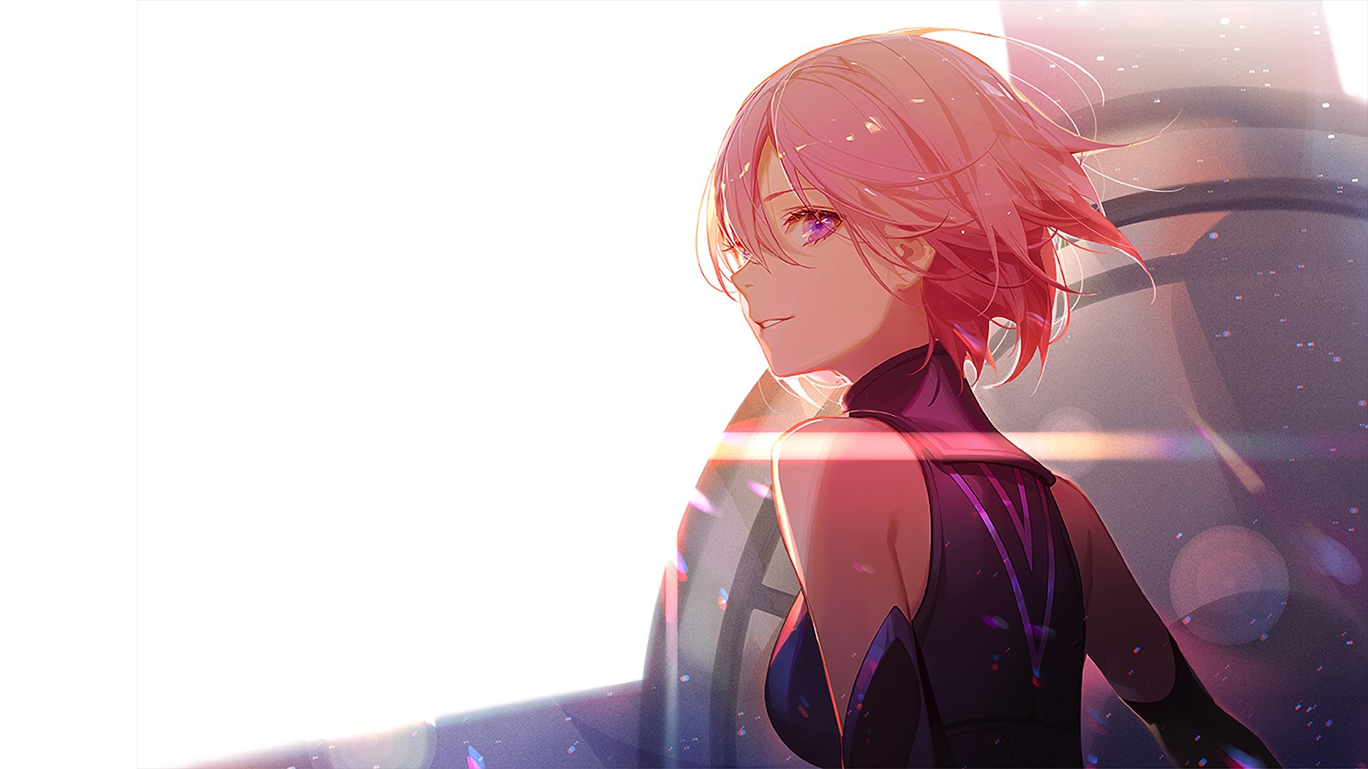 Short Hair White Background Anime Anime Girls Mash Kyrielight Fate Series Pink Eyes Pink Hair Fate G 1920x1080